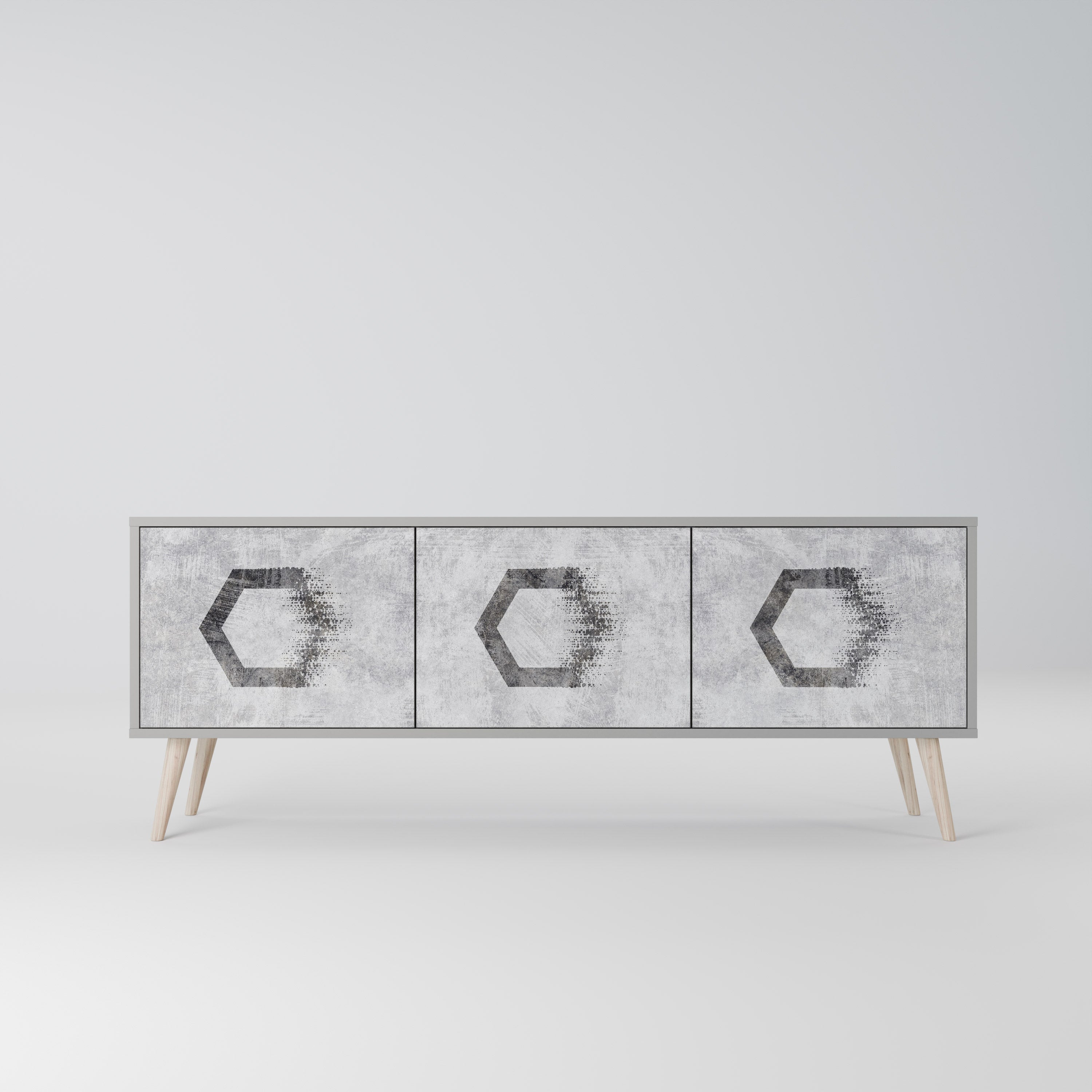 HEXAGONAL FIGURES Szafka RTV 3-drzwiowa korpus Szary