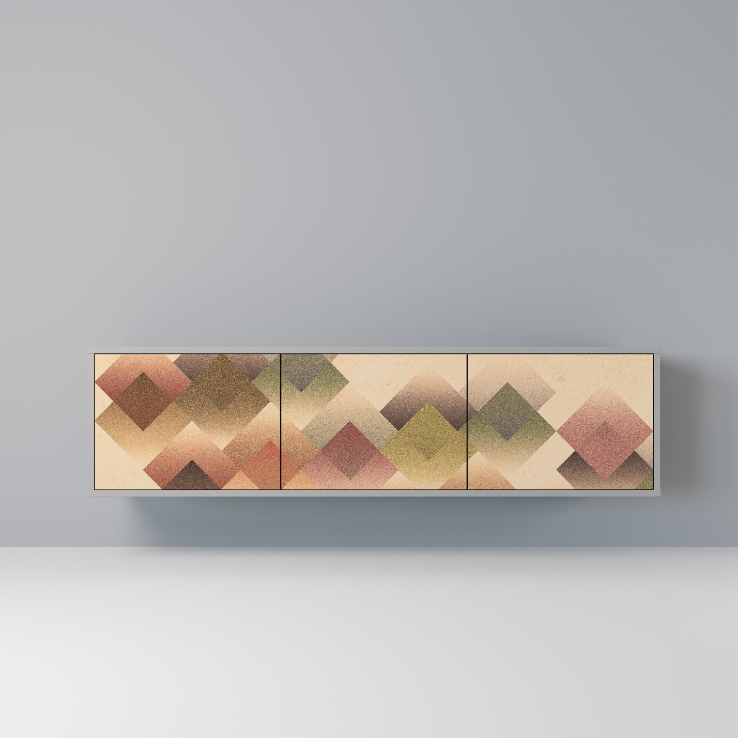 GEOMETRIC FUSION Szafka RTV 3-drzwiowa korpus Szary