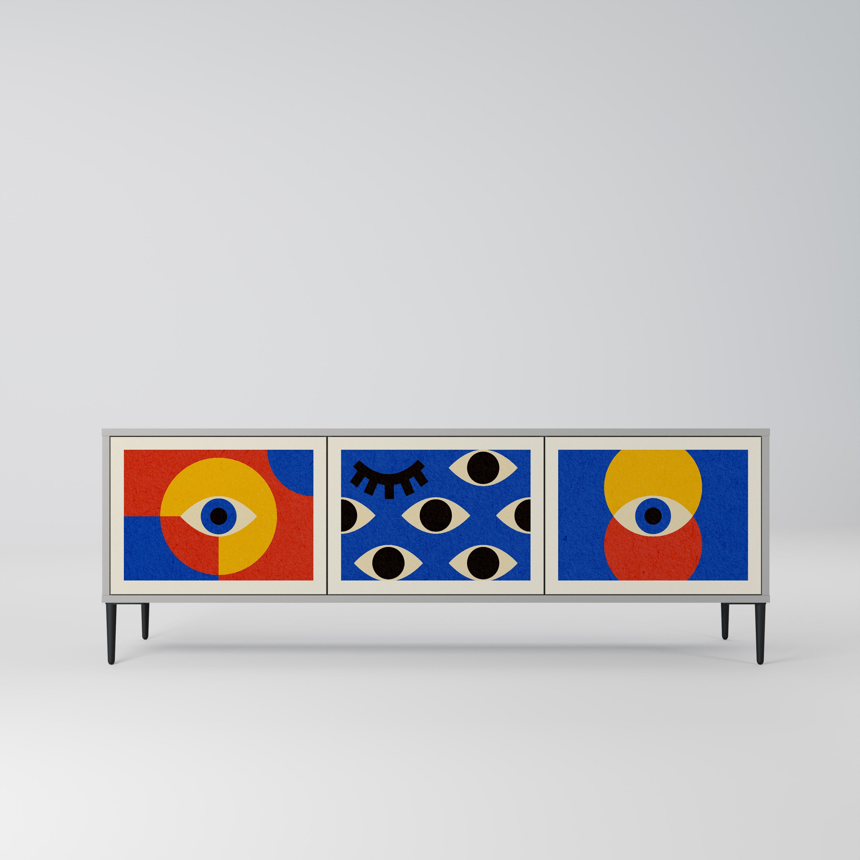 GEOMETRIC EYES Szafka RTV 3-drzwiowa korpus Szary
