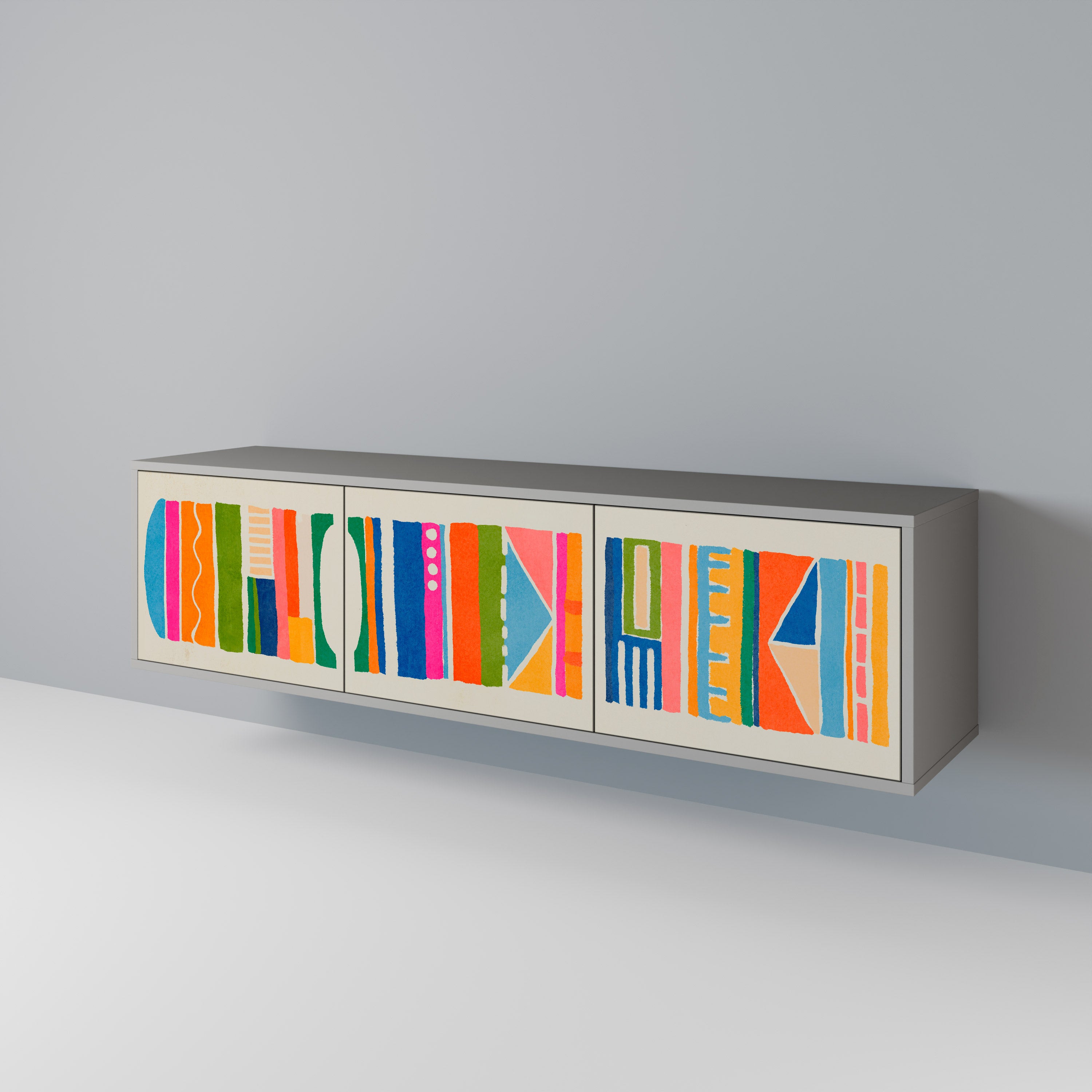 GEOMETRIC SHINE Szafka RTV 3-drzwiowa korpus Szary