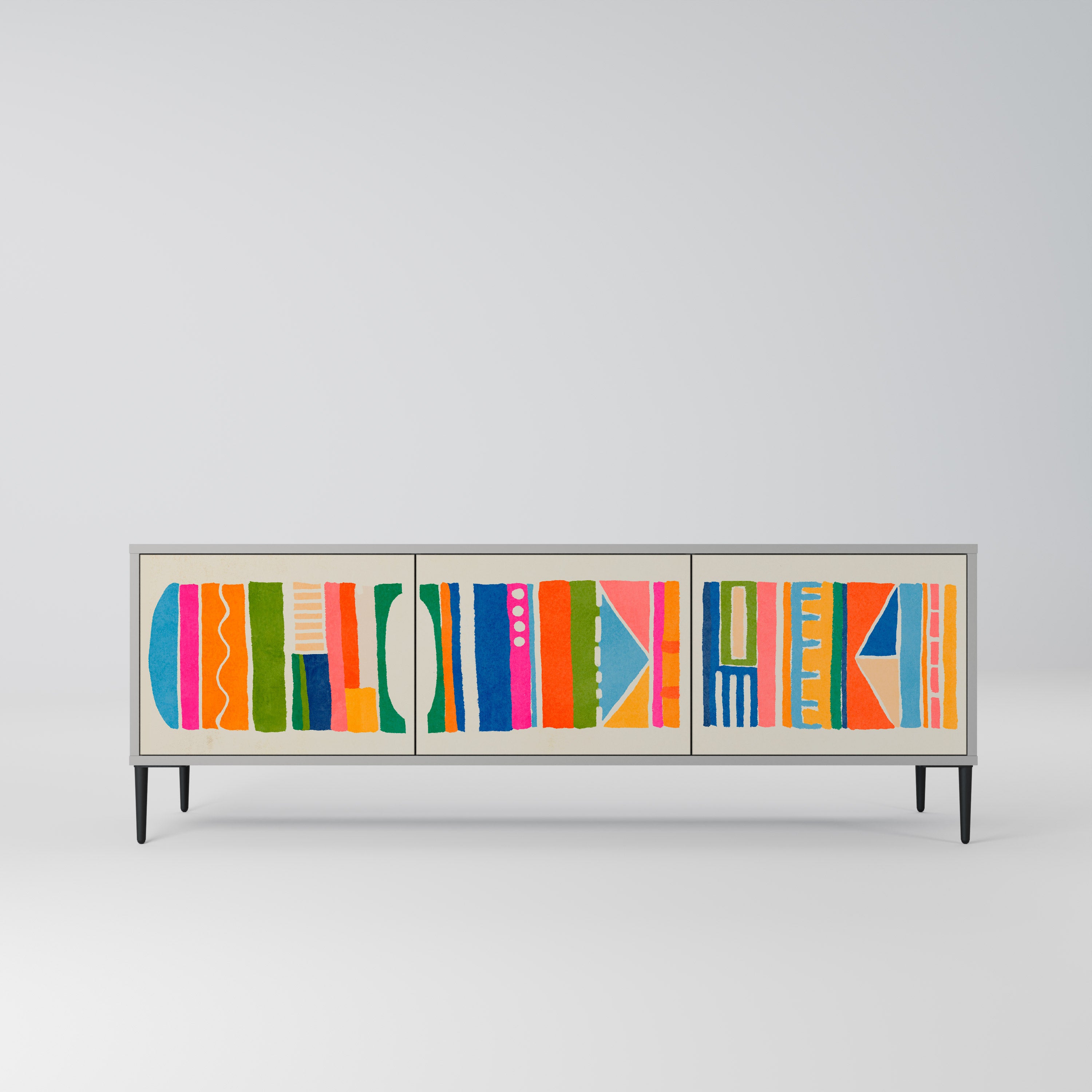 GEOMETRIC SHINE Szafka RTV 3-drzwiowa korpus Szary