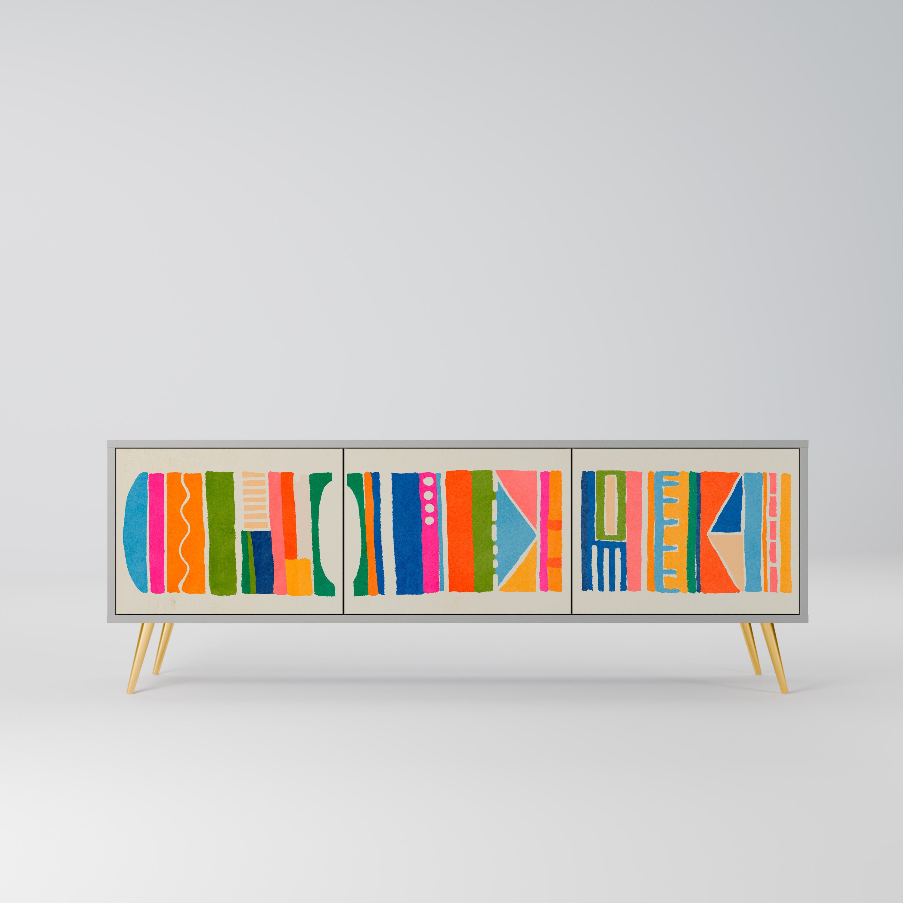 GEOMETRIC SHINE Szafka RTV 3-drzwiowa korpus Szary
