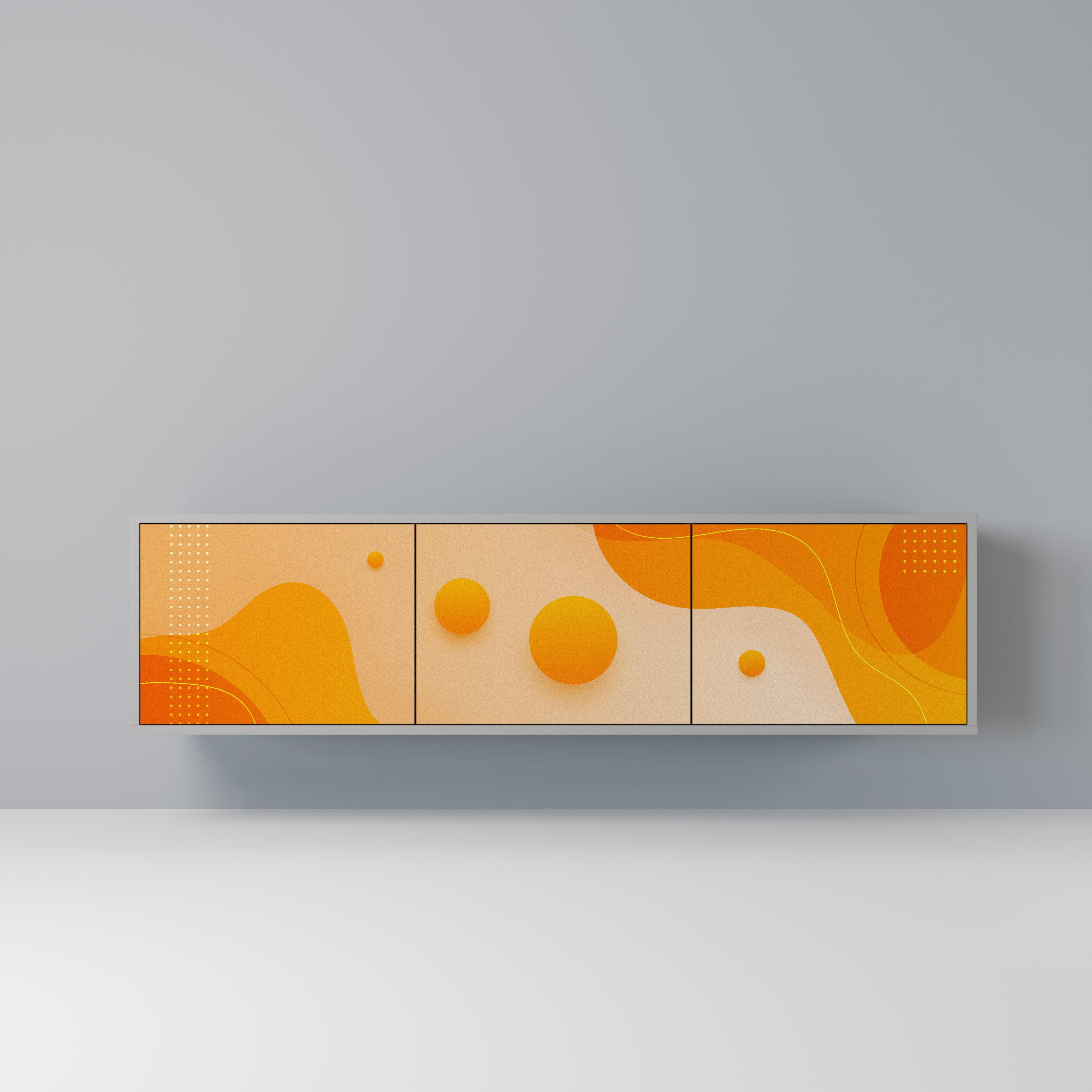 ORANGE ARRANGEMENT Szafka RTV 3-drzwiowa korpus Szary