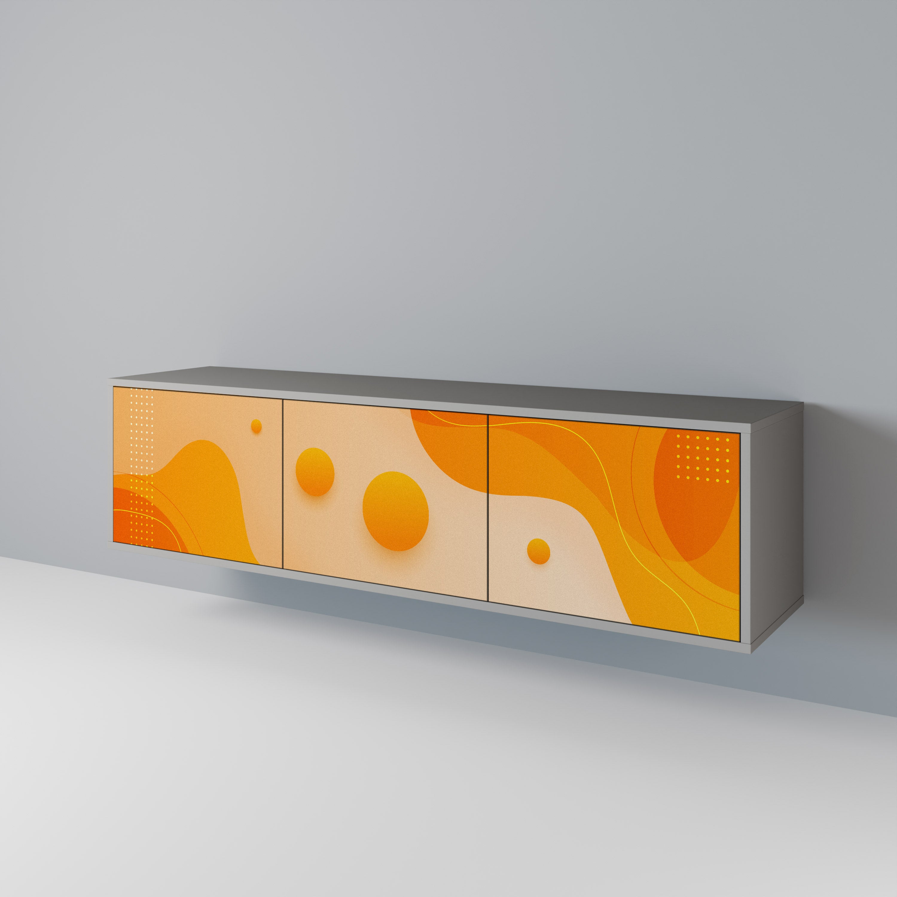 ORANGE ARRANGEMENT Szafka RTV 3-drzwiowa korpus Szary