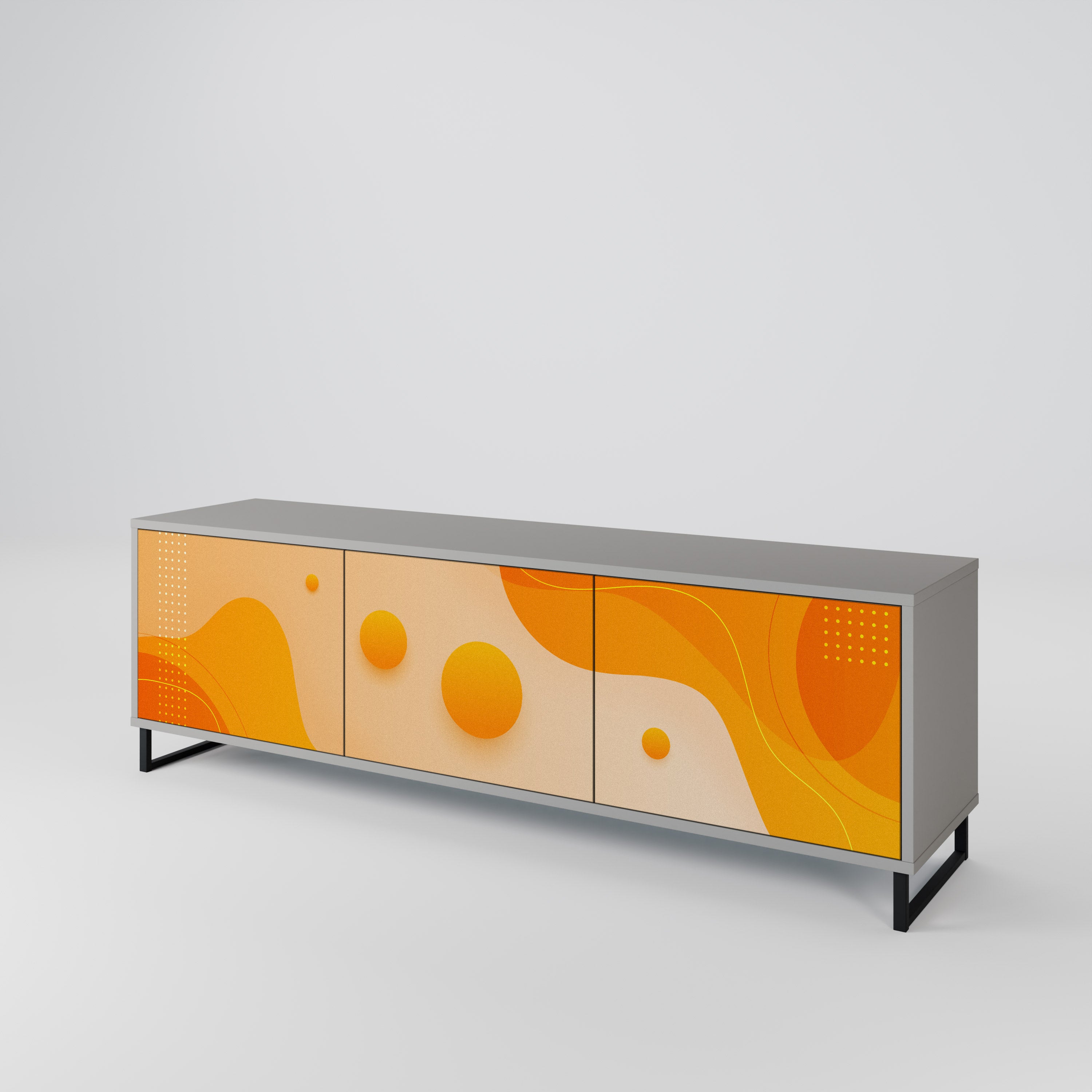 ORANGE ARRANGEMENT Szafka RTV 3-drzwiowa korpus Szary