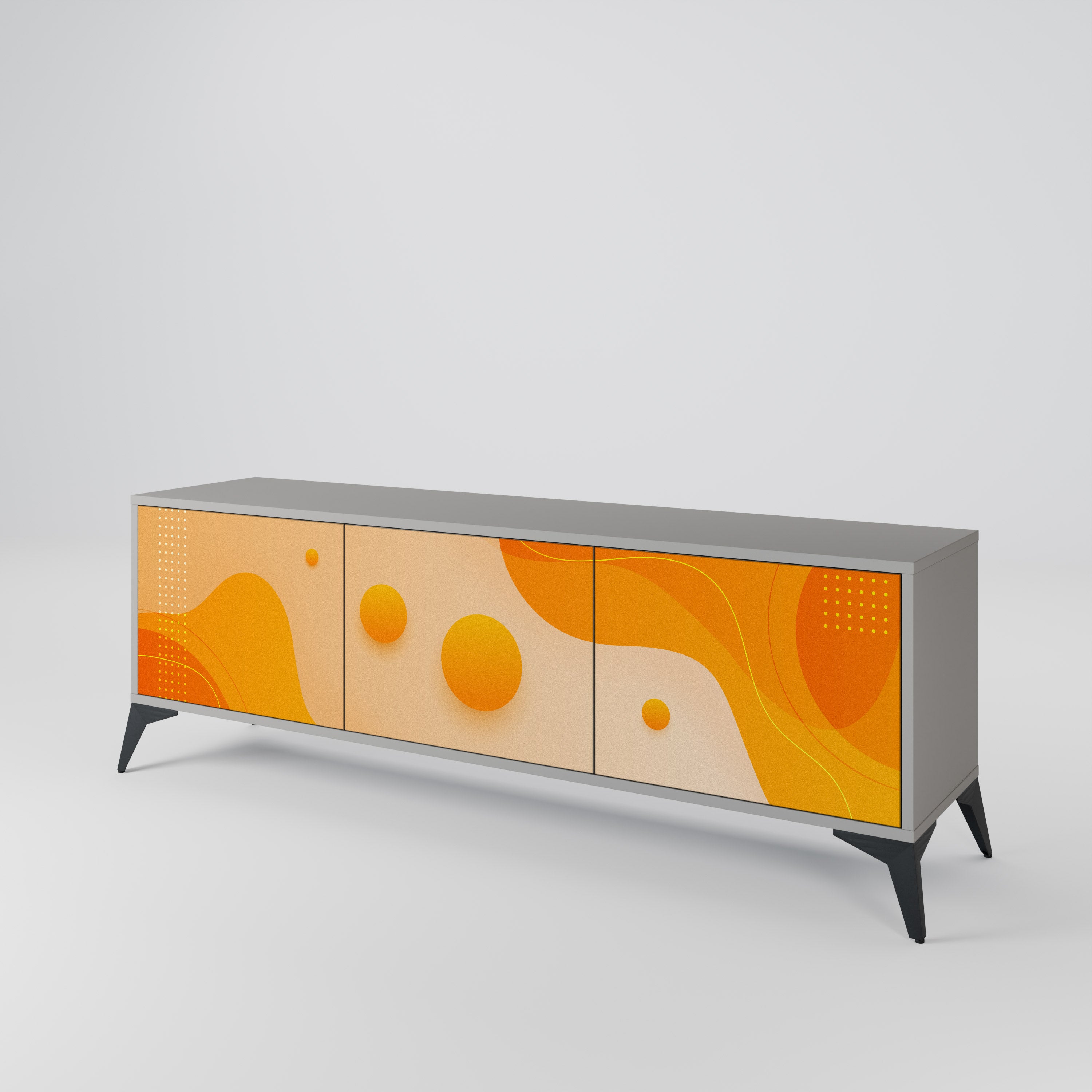ORANGE ARRANGEMENT Szafka RTV 3-drzwiowa korpus Szary