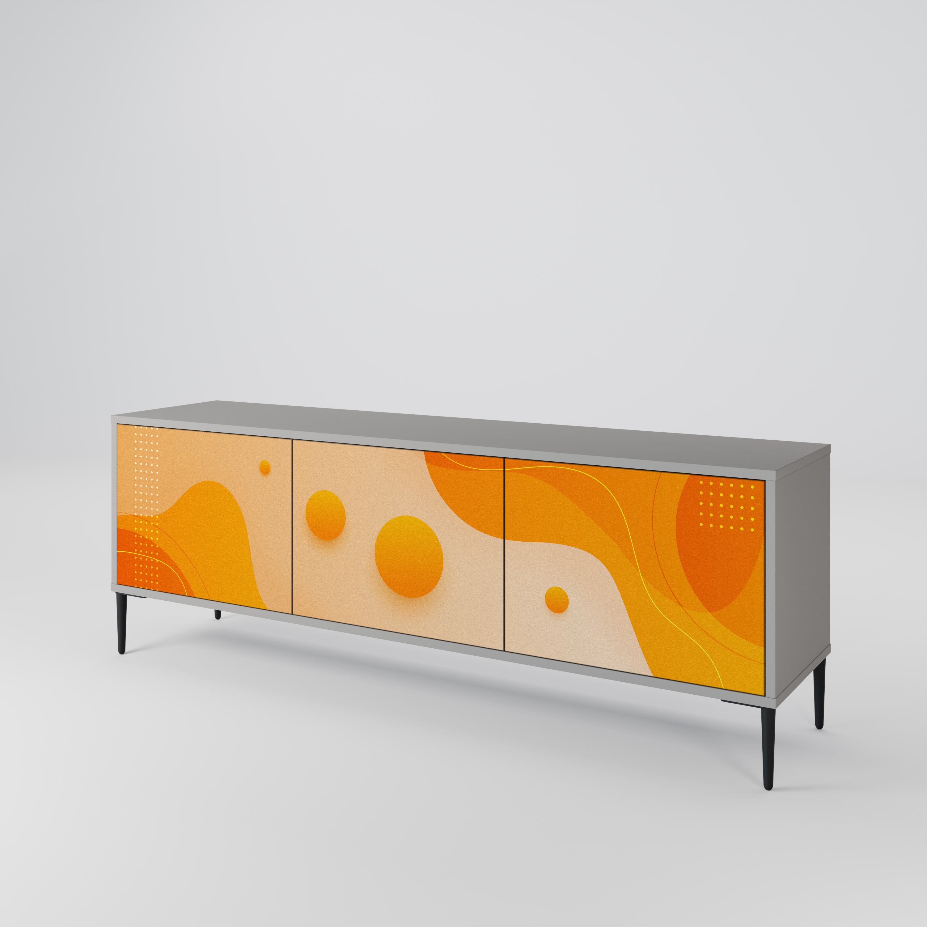 ORANGE ARRANGEMENT Szafka RTV 3-drzwiowa korpus Szary