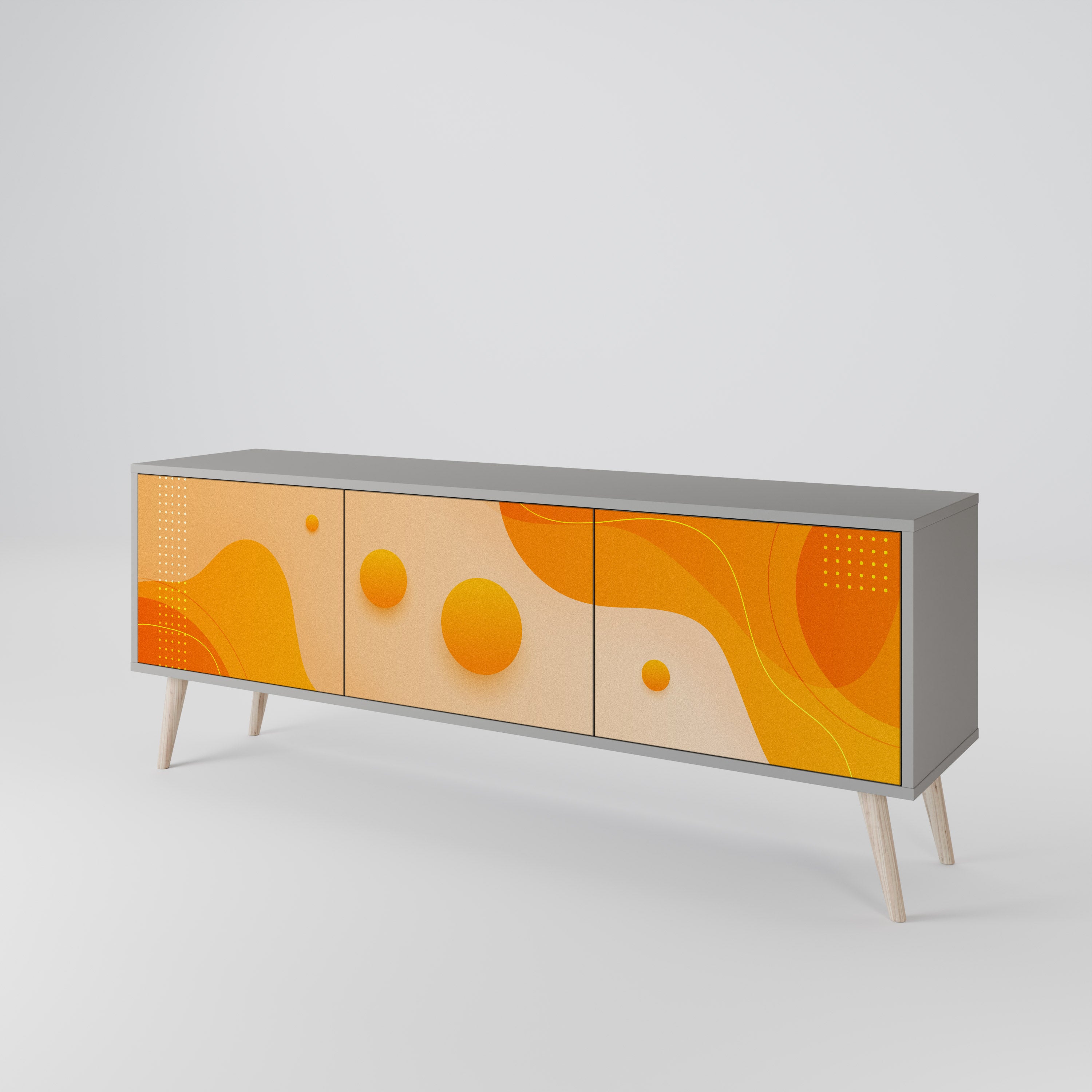ORANGE ARRANGEMENT Szafka RTV 3-drzwiowa korpus Szary