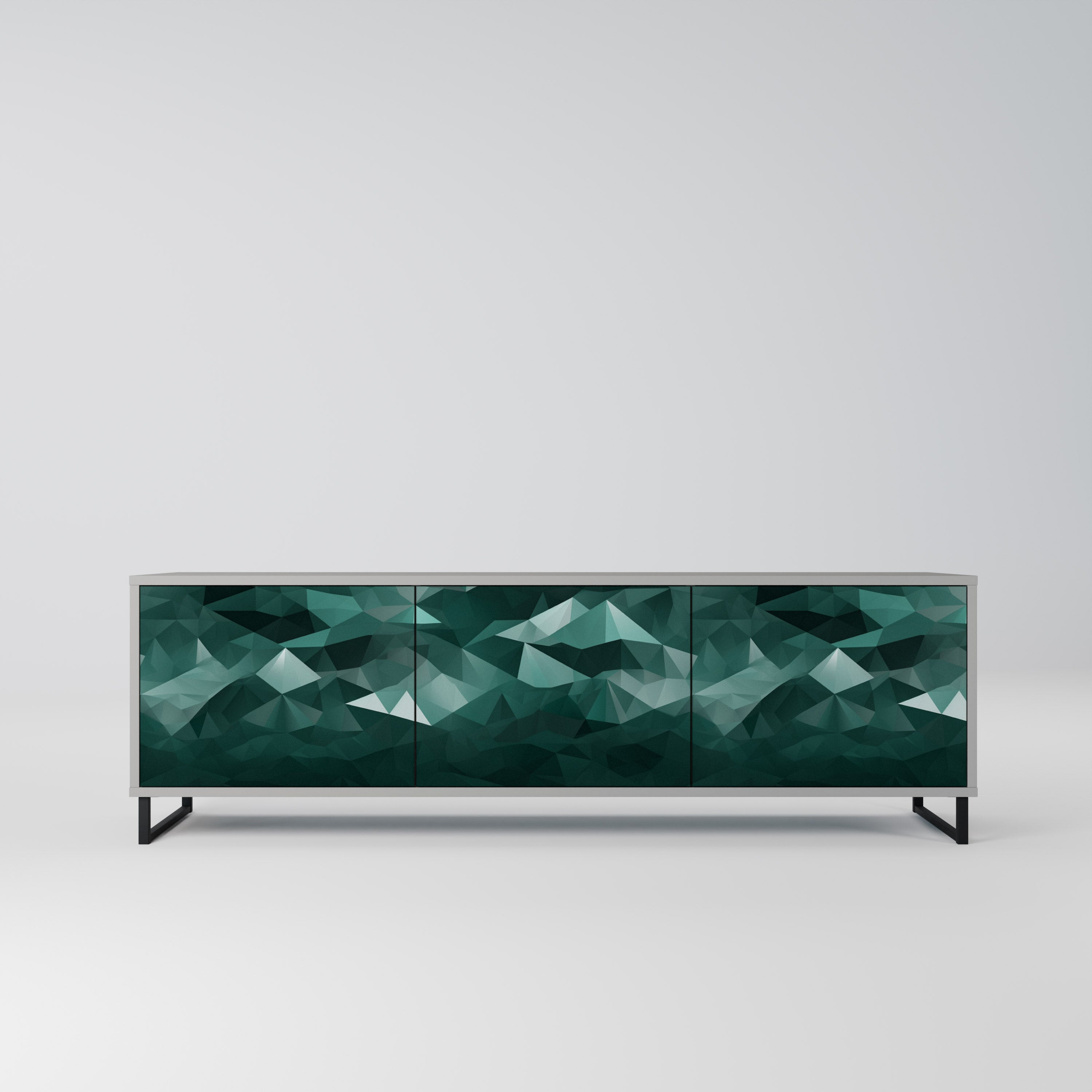 POLYGONAL FLOATING Szafka RTV 3-drzwiowa korpus Szary