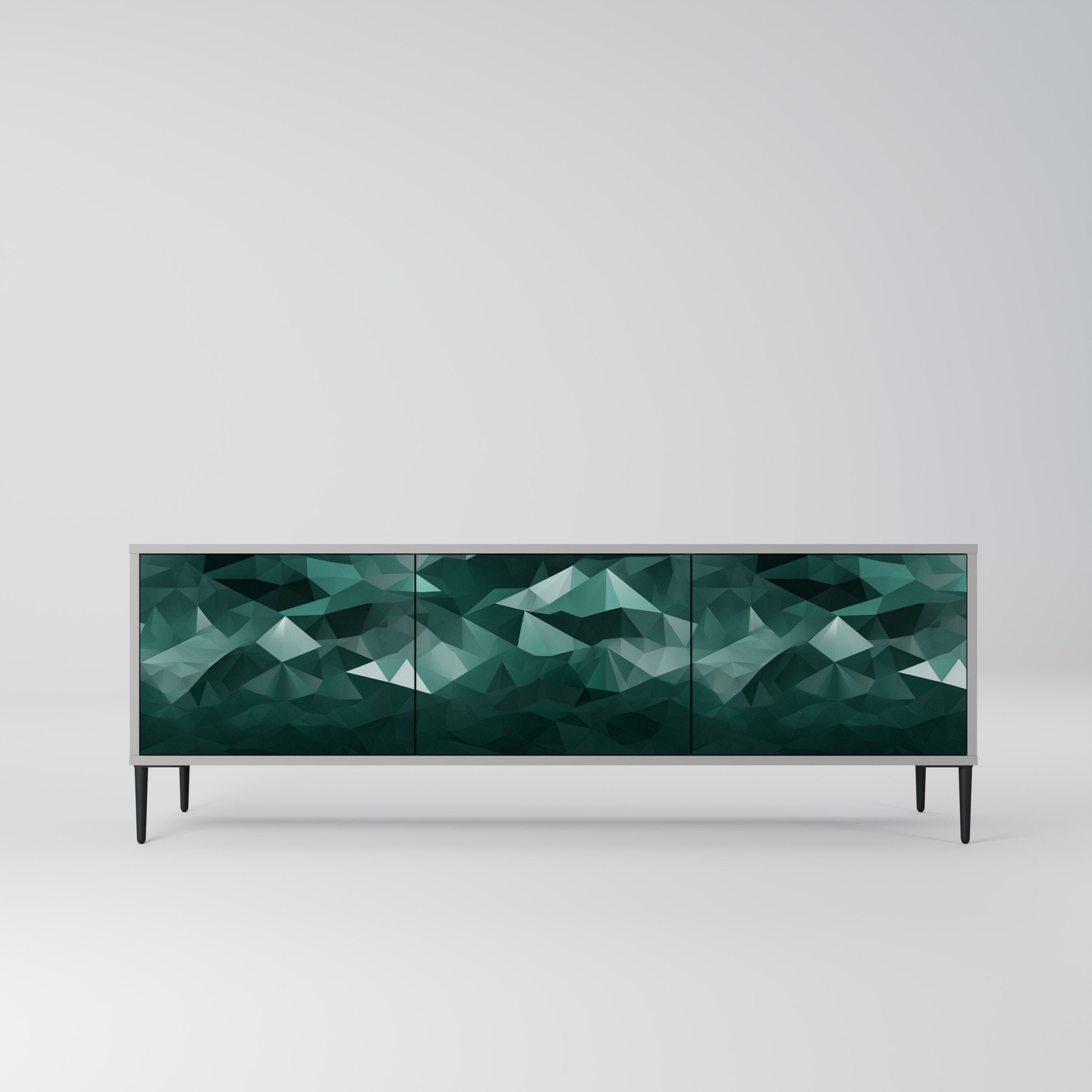 POLYGONAL FLOATING Szafka RTV 3-drzwiowa korpus Szary