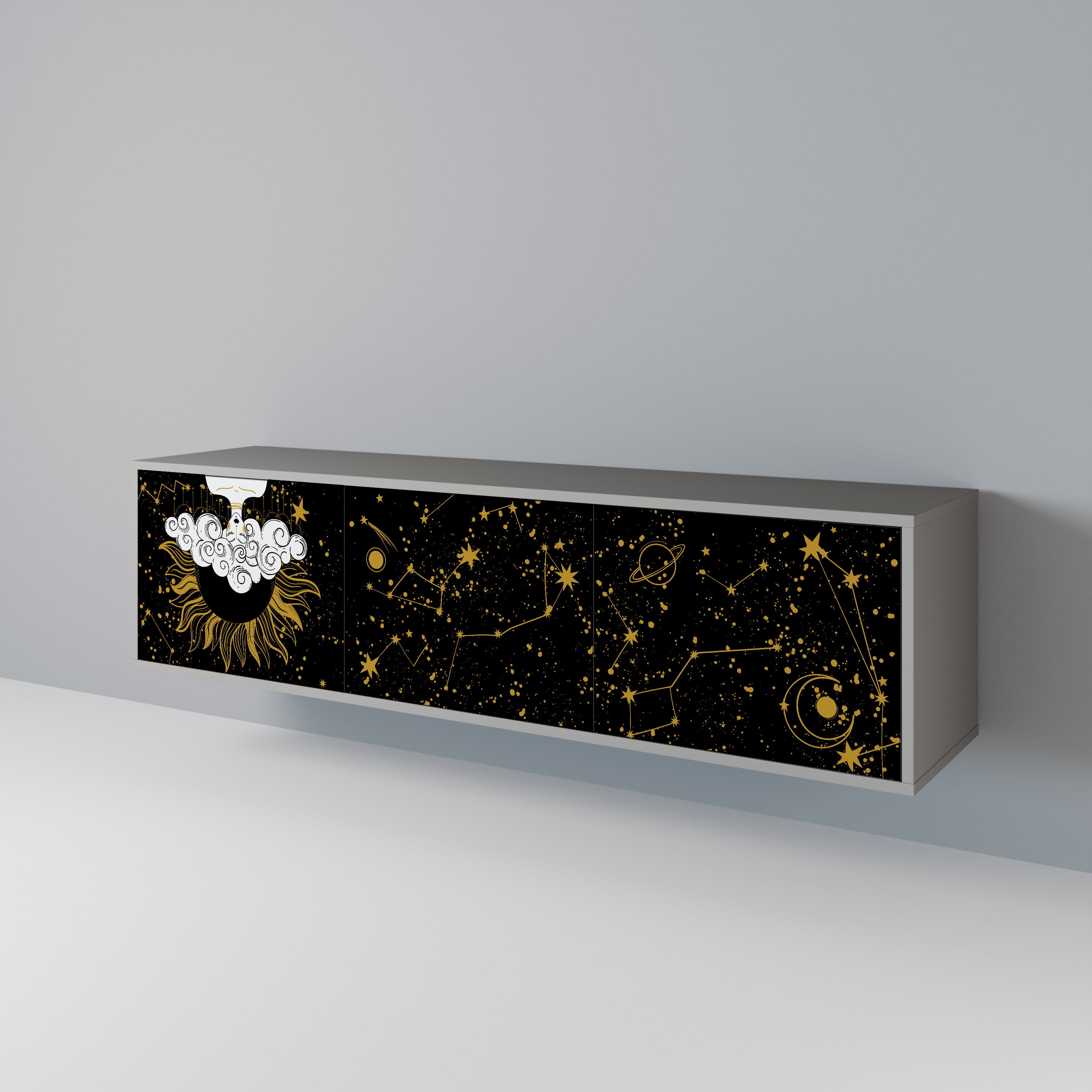 STELLAR CONSTELLATIONS Szafka RTV 3-drzwiowa korpus Szary