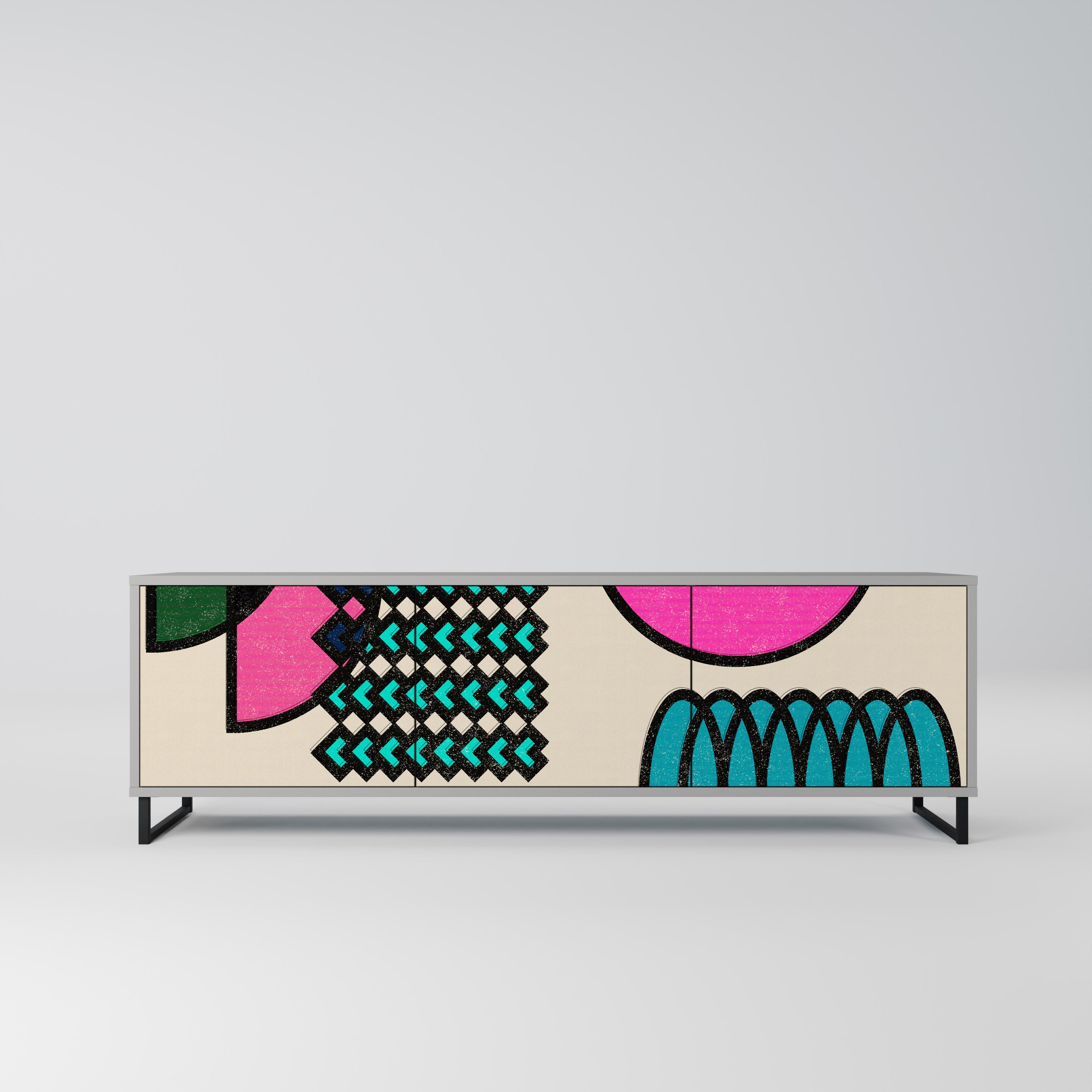 GEOMETRIC RHAPSODY Szafka RTV 3-drzwiowa korpus Szary
