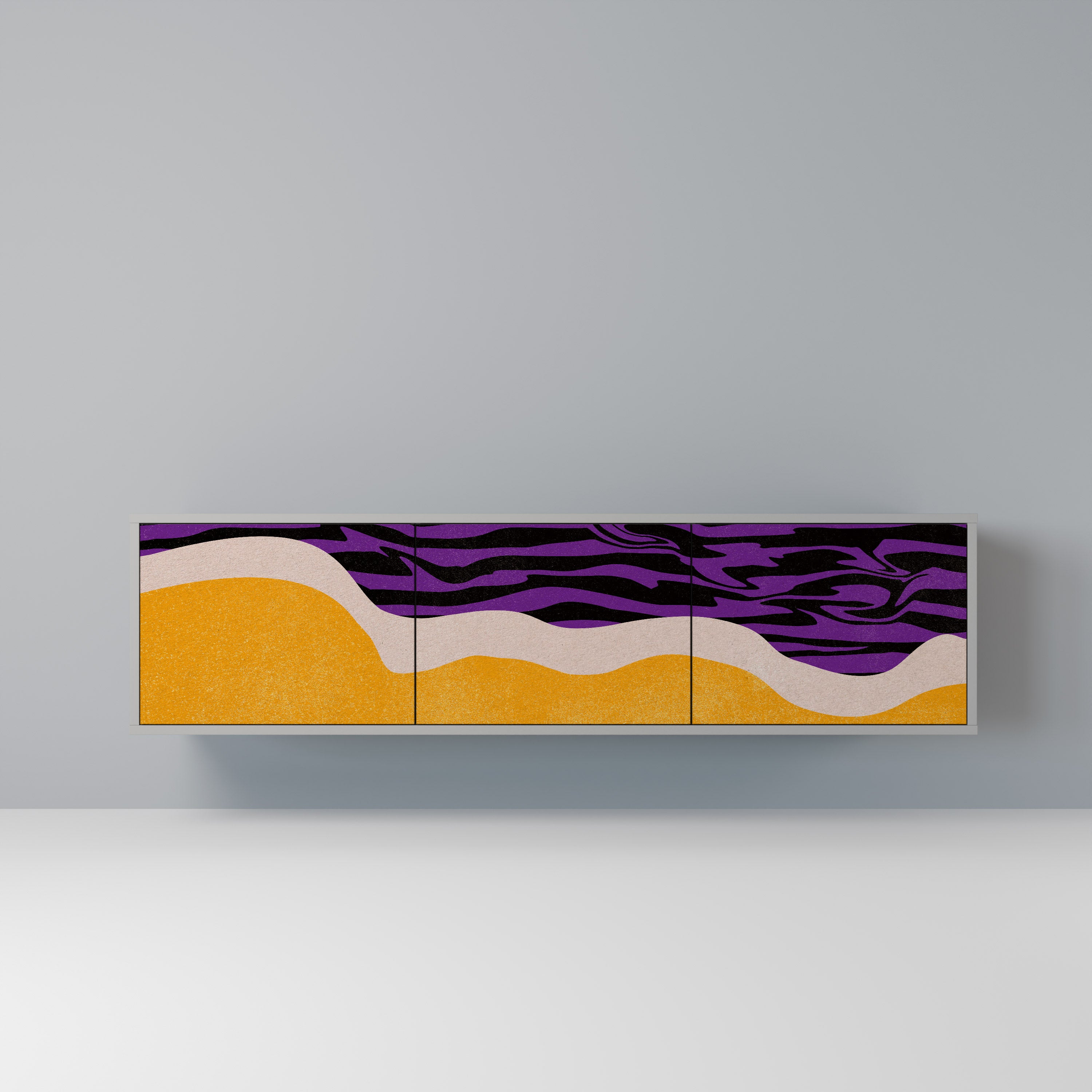 INDEPENDENT BORDER Szafka RTV 3-drzwiowa korpus Szary