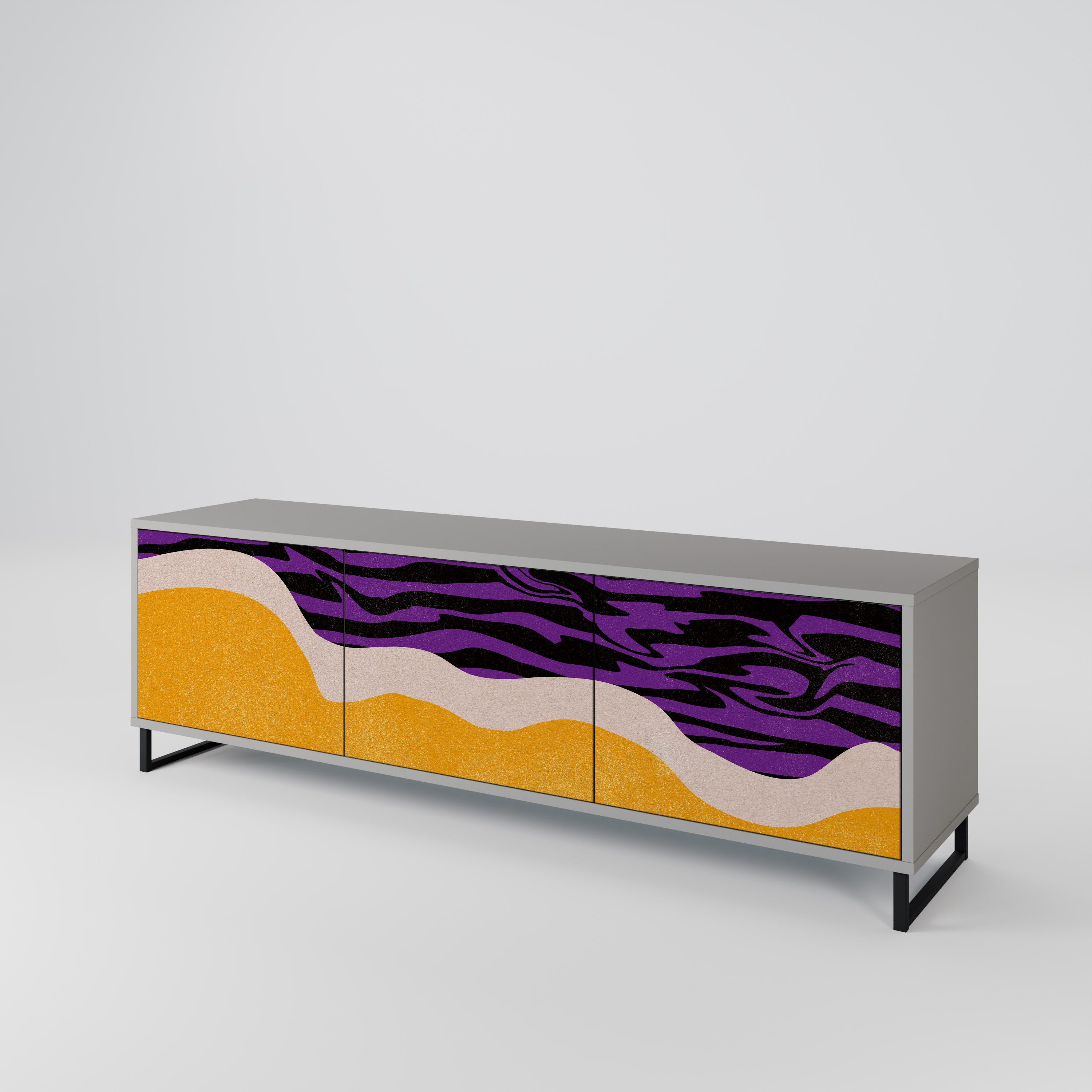 INDEPENDENT BORDER Szafka RTV 3-drzwiowa korpus Szary