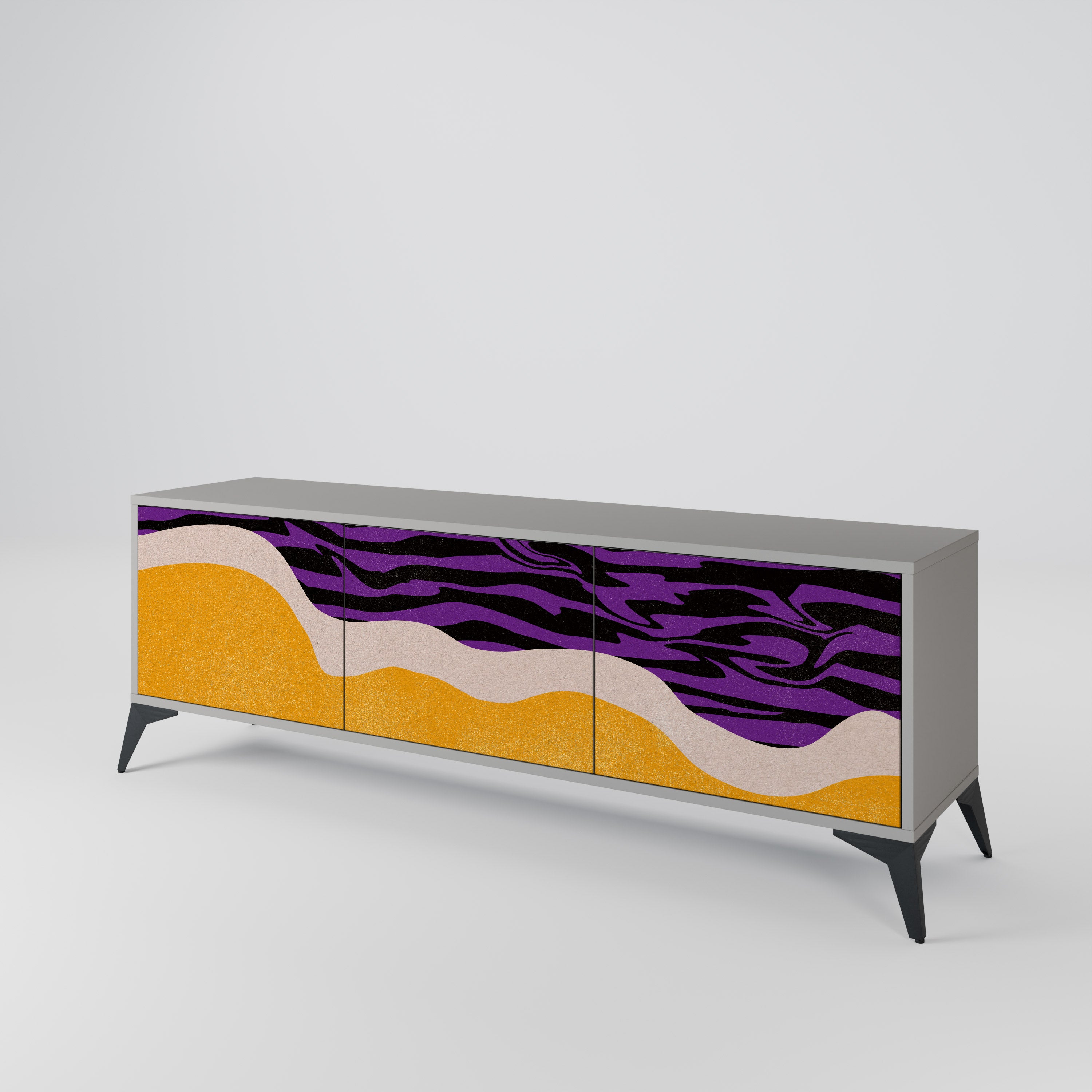 INDEPENDENT BORDER Szafka RTV 3-drzwiowa korpus Szary