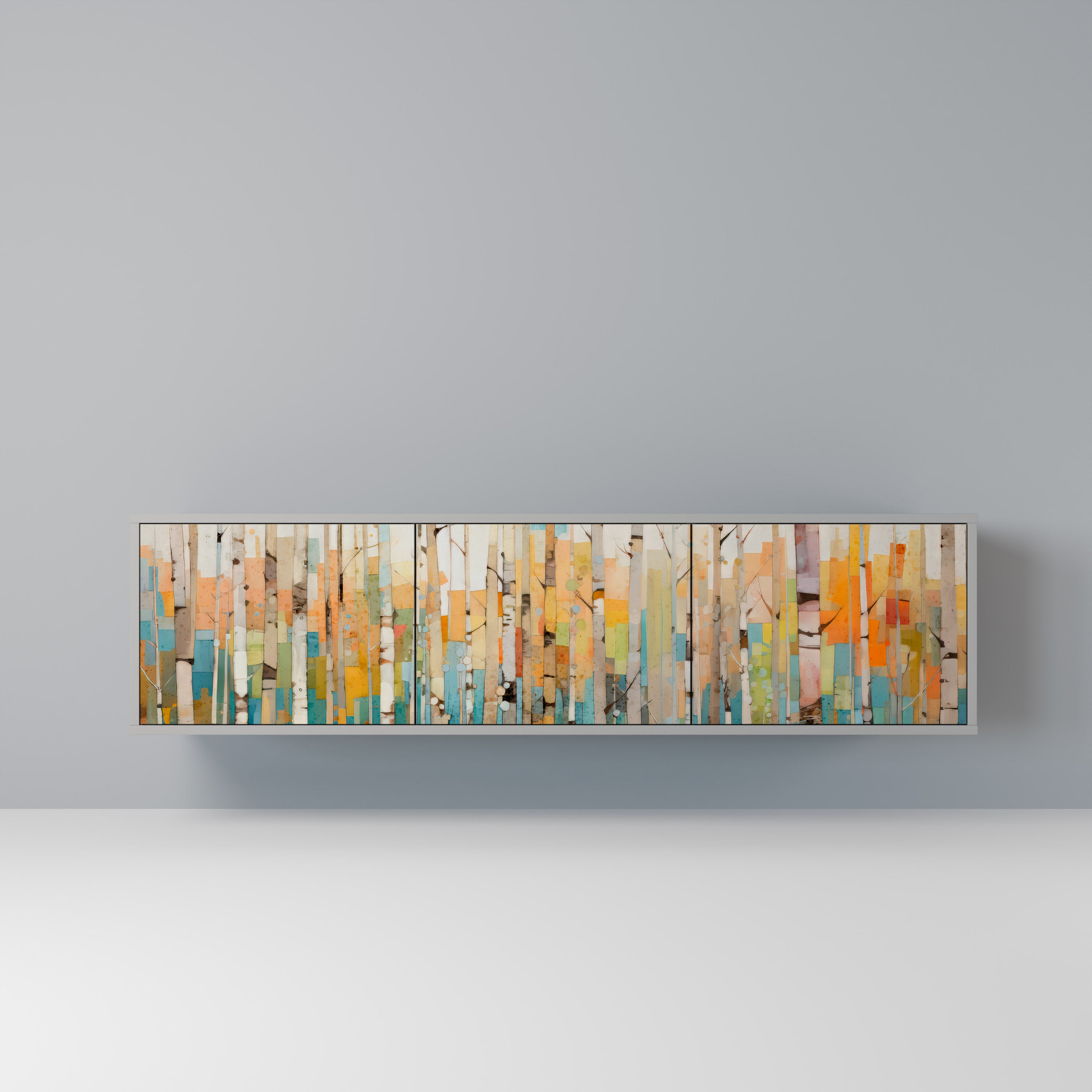 BIRCH KALEIDOSCOPE Szafka RTV 3-drzwiowa korpus Szary