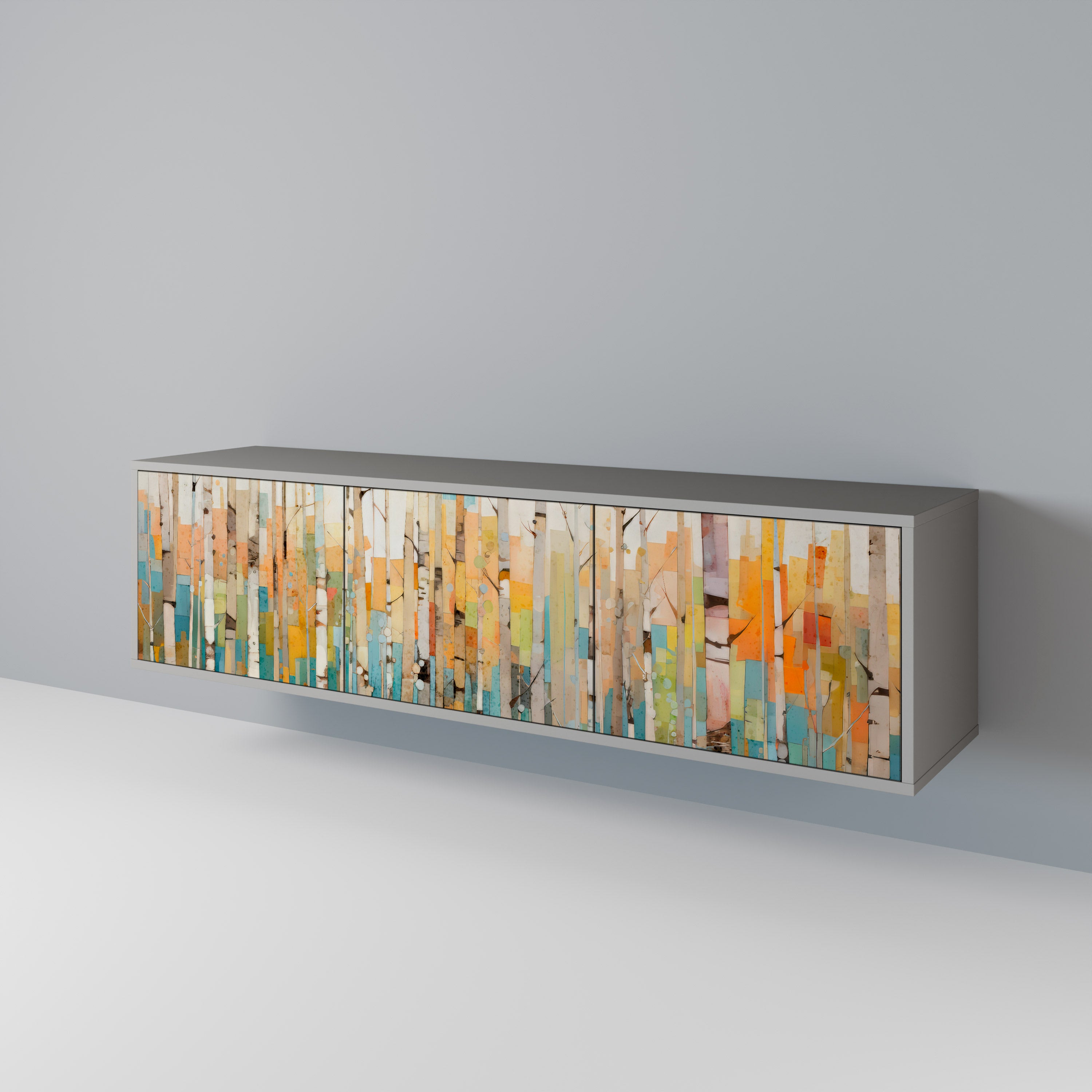 BIRCH KALEIDOSCOPE Szafka RTV 3-drzwiowa korpus Szary
