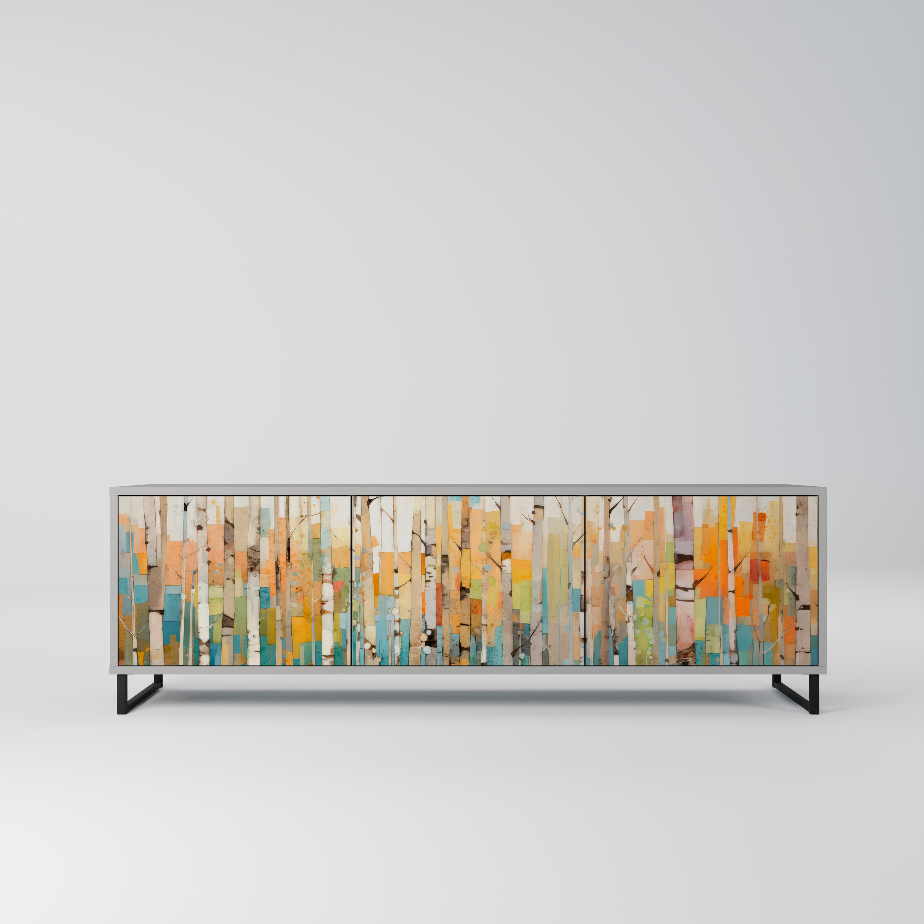 BIRCH KALEIDOSCOPE Szafka RTV 3-drzwiowa korpus Szary