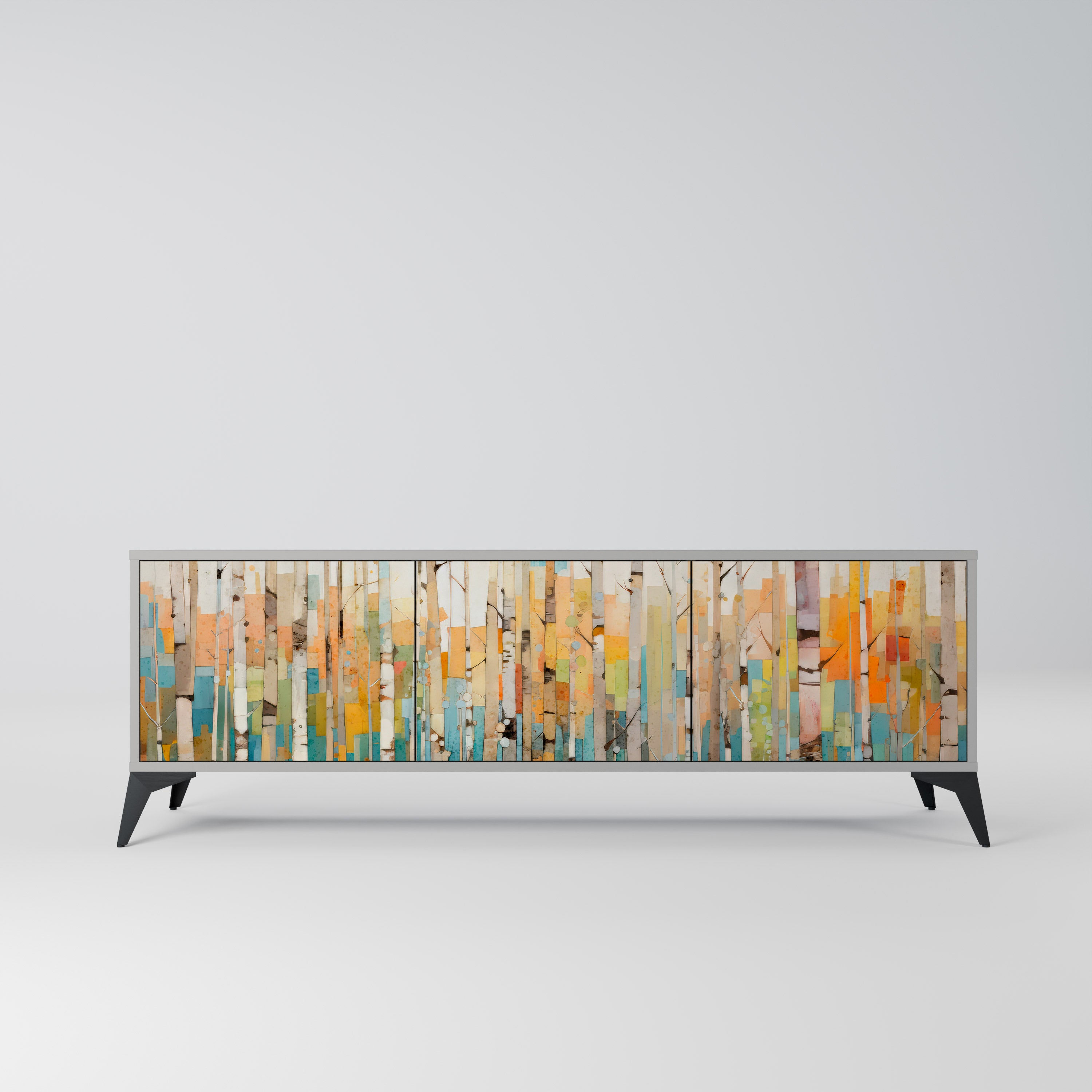 BIRCH KALEIDOSCOPE Szafka RTV 3-drzwiowa korpus Szary