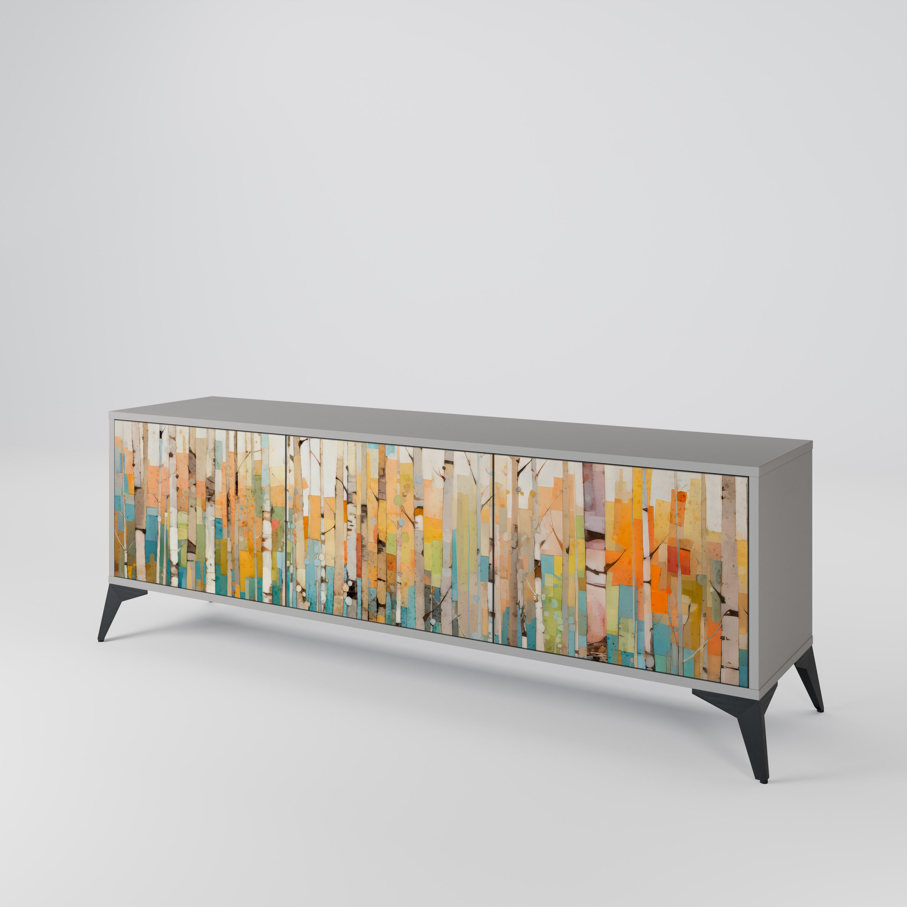 BIRCH KALEIDOSCOPE Szafka RTV 3-drzwiowa korpus Szary