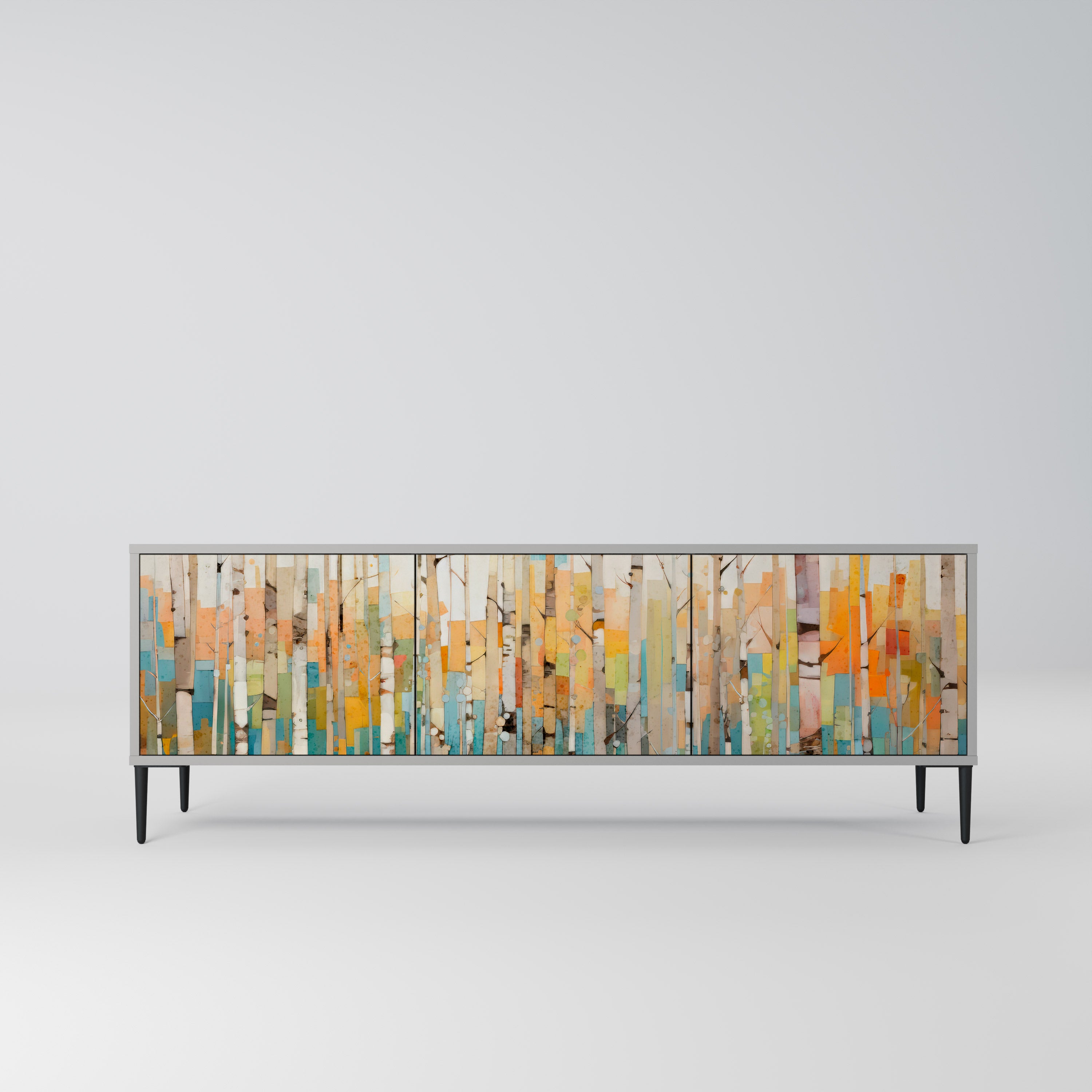 BIRCH KALEIDOSCOPE Szafka RTV 3-drzwiowa korpus Szary