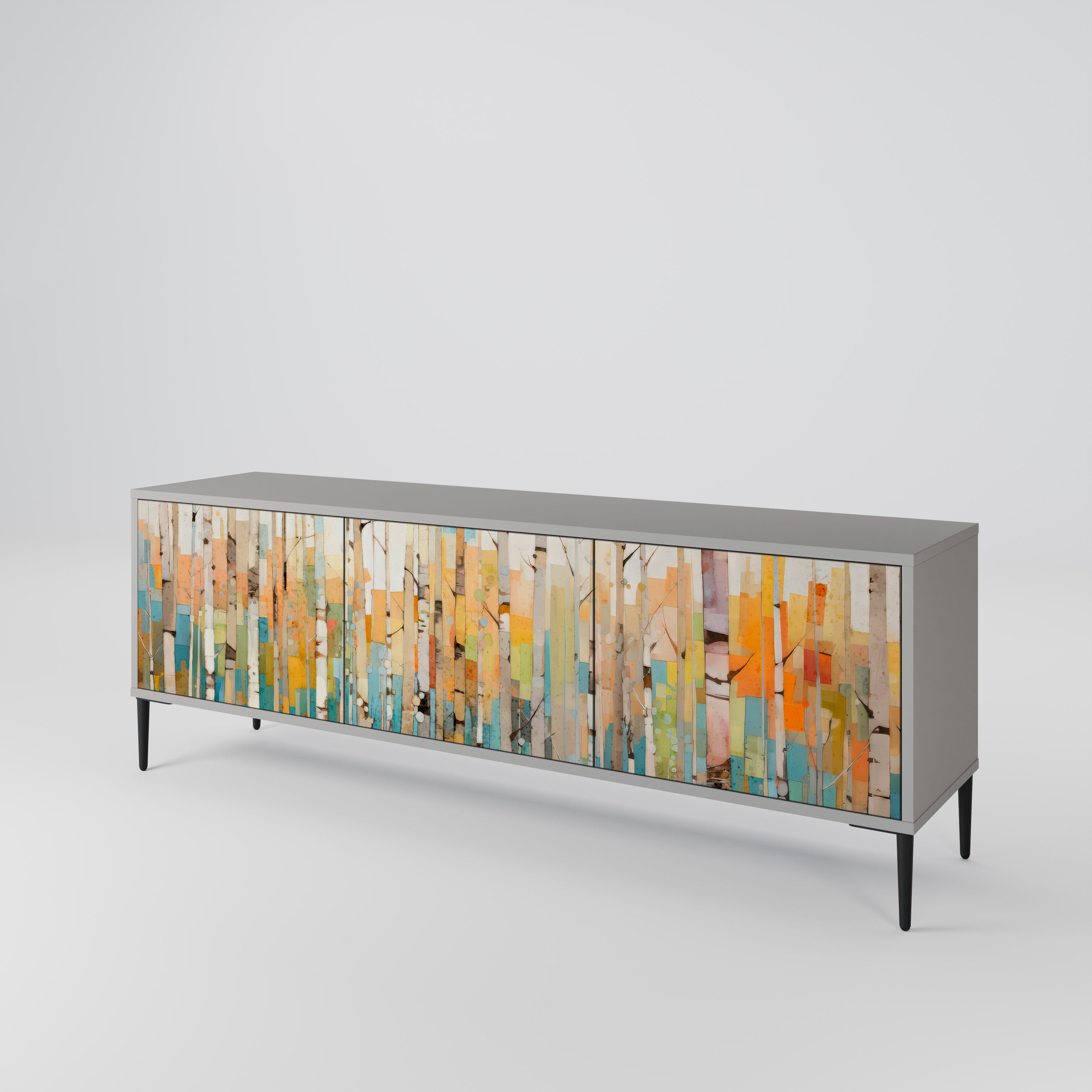 BIRCH KALEIDOSCOPE Szafka RTV 3-drzwiowa korpus Szary