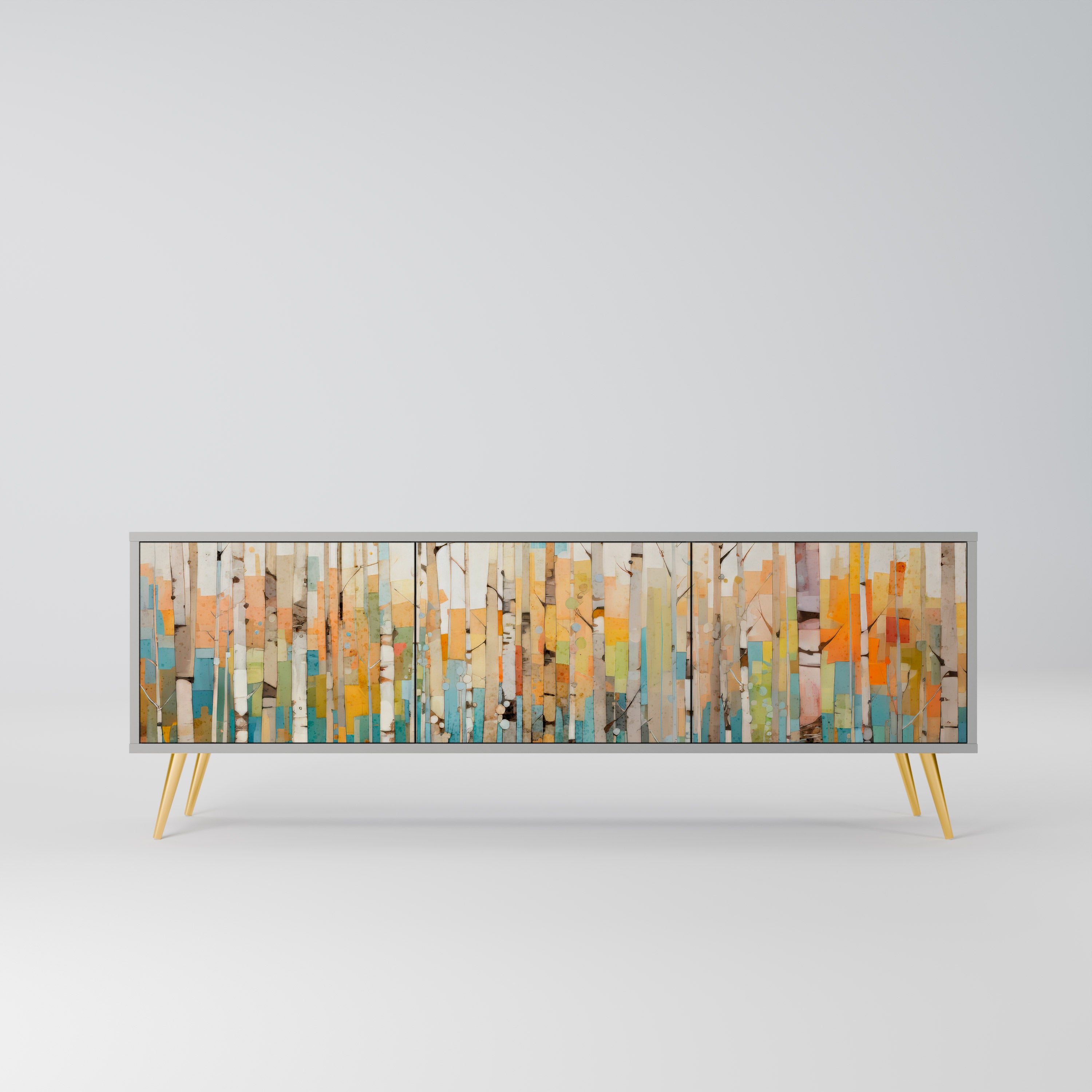 BIRCH KALEIDOSCOPE Szafka RTV 3-drzwiowa korpus Szary