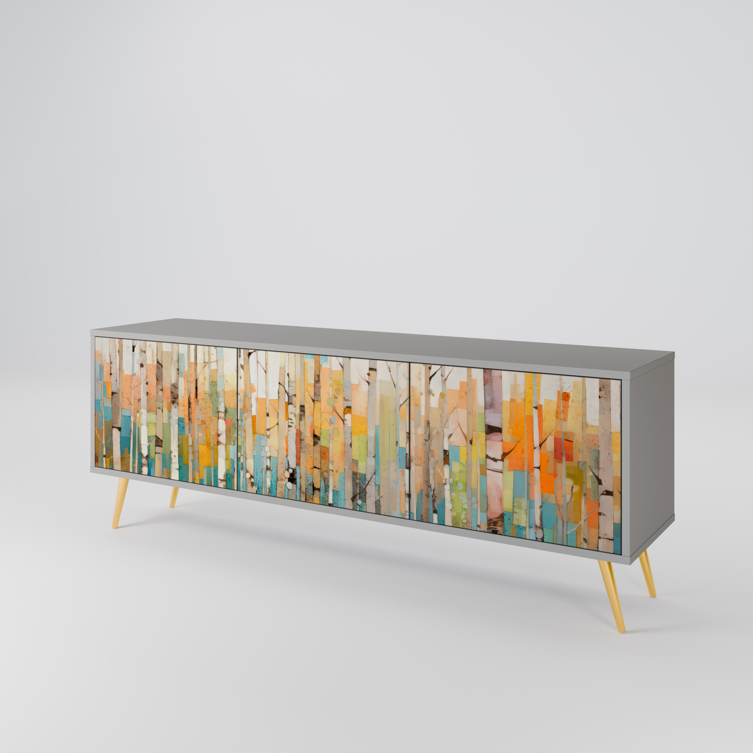 BIRCH KALEIDOSCOPE Szafka RTV 3-drzwiowa korpus Szary