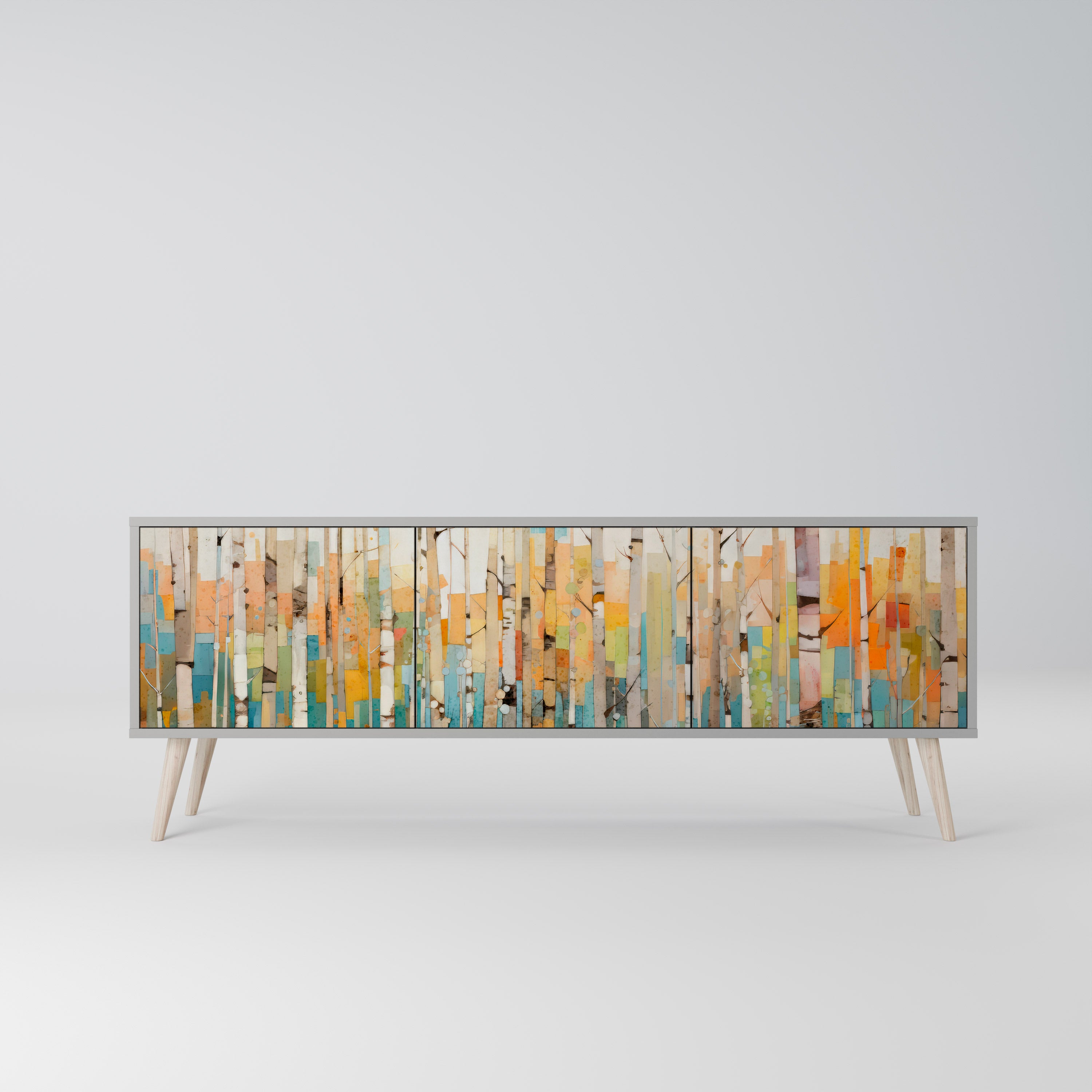 BIRCH KALEIDOSCOPE Szafka RTV 3-drzwiowa korpus Szary