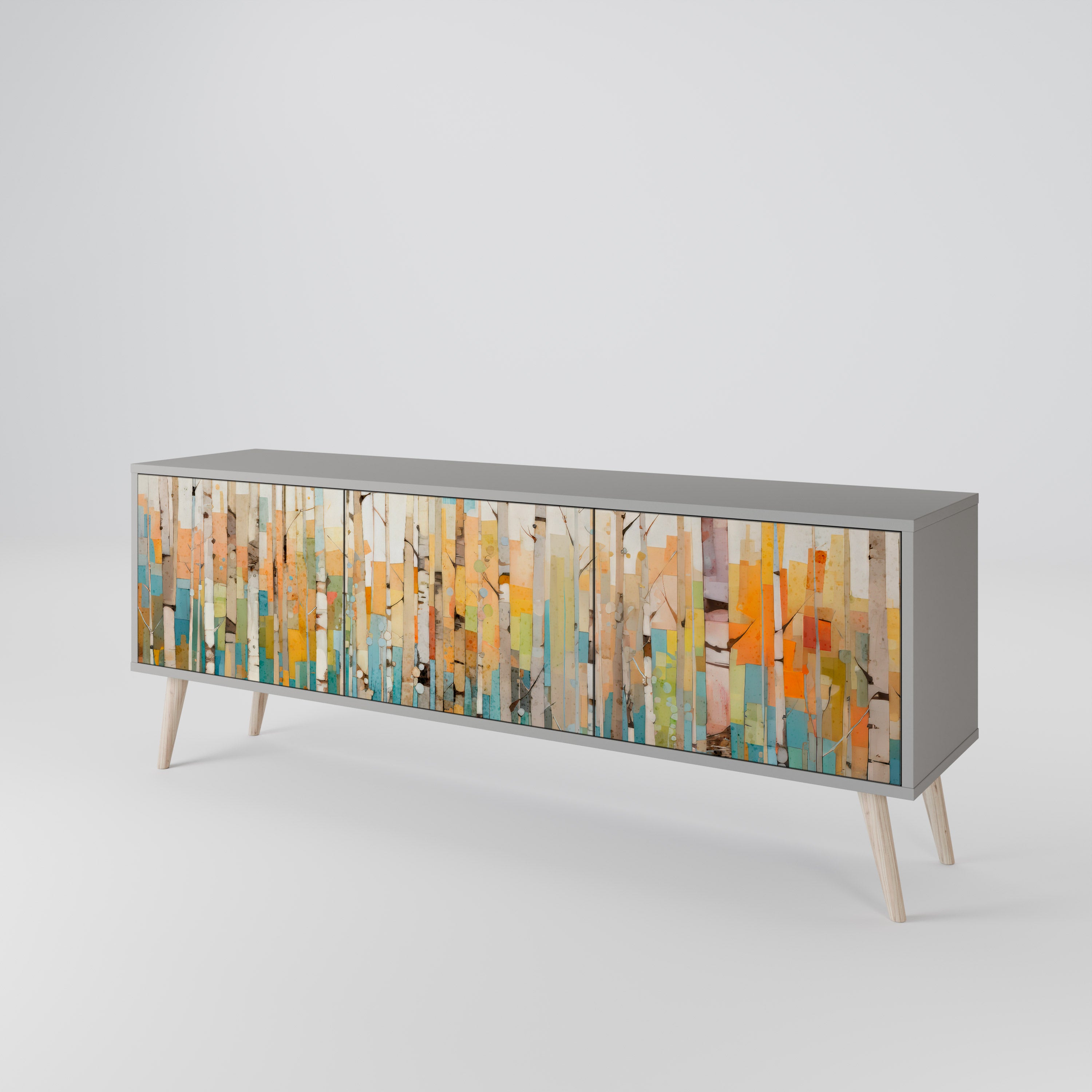BIRCH KALEIDOSCOPE Szafka RTV 3-drzwiowa korpus Szary