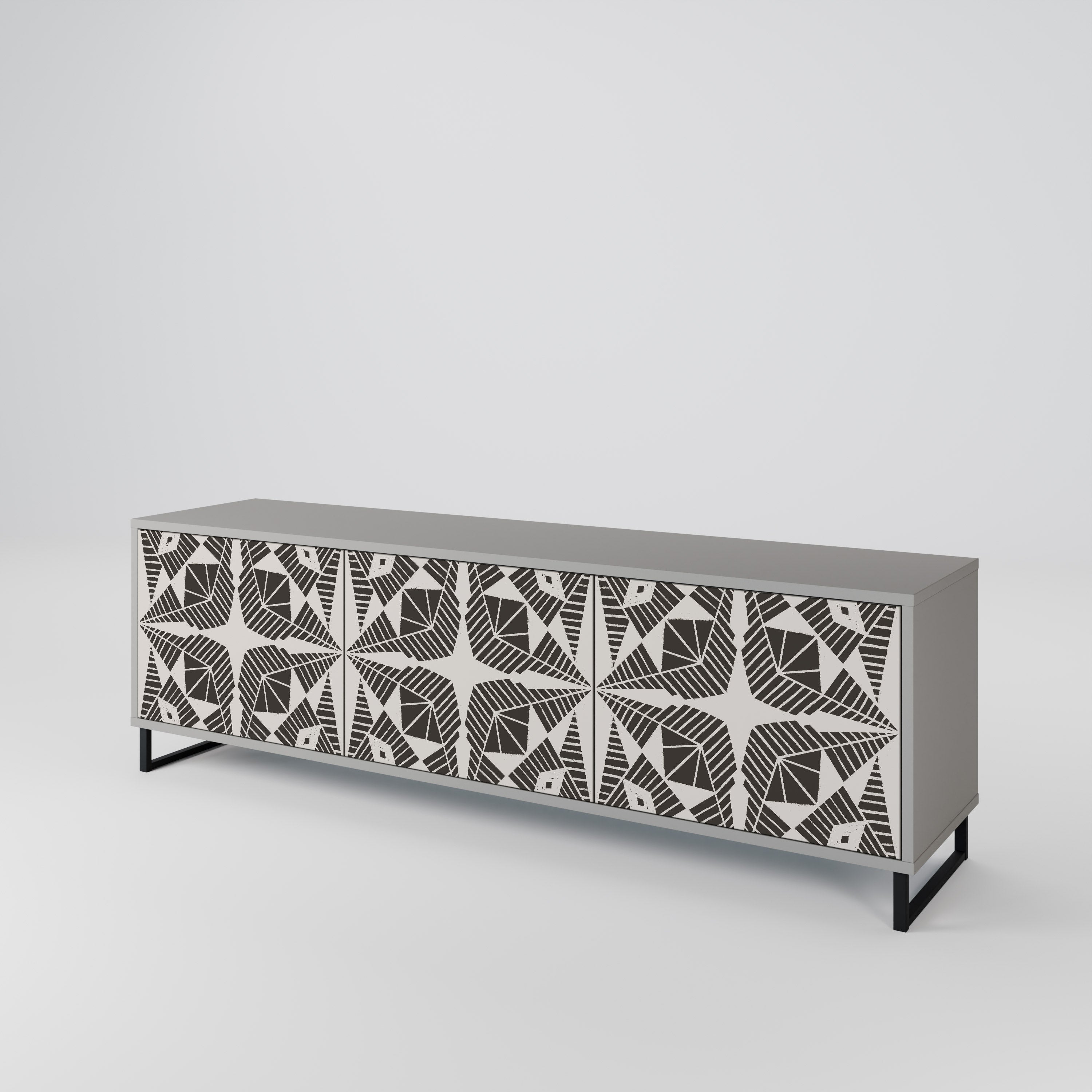 MONOCHROME NEXUS Szafka RTV 3-drzwiowa korpus Szary