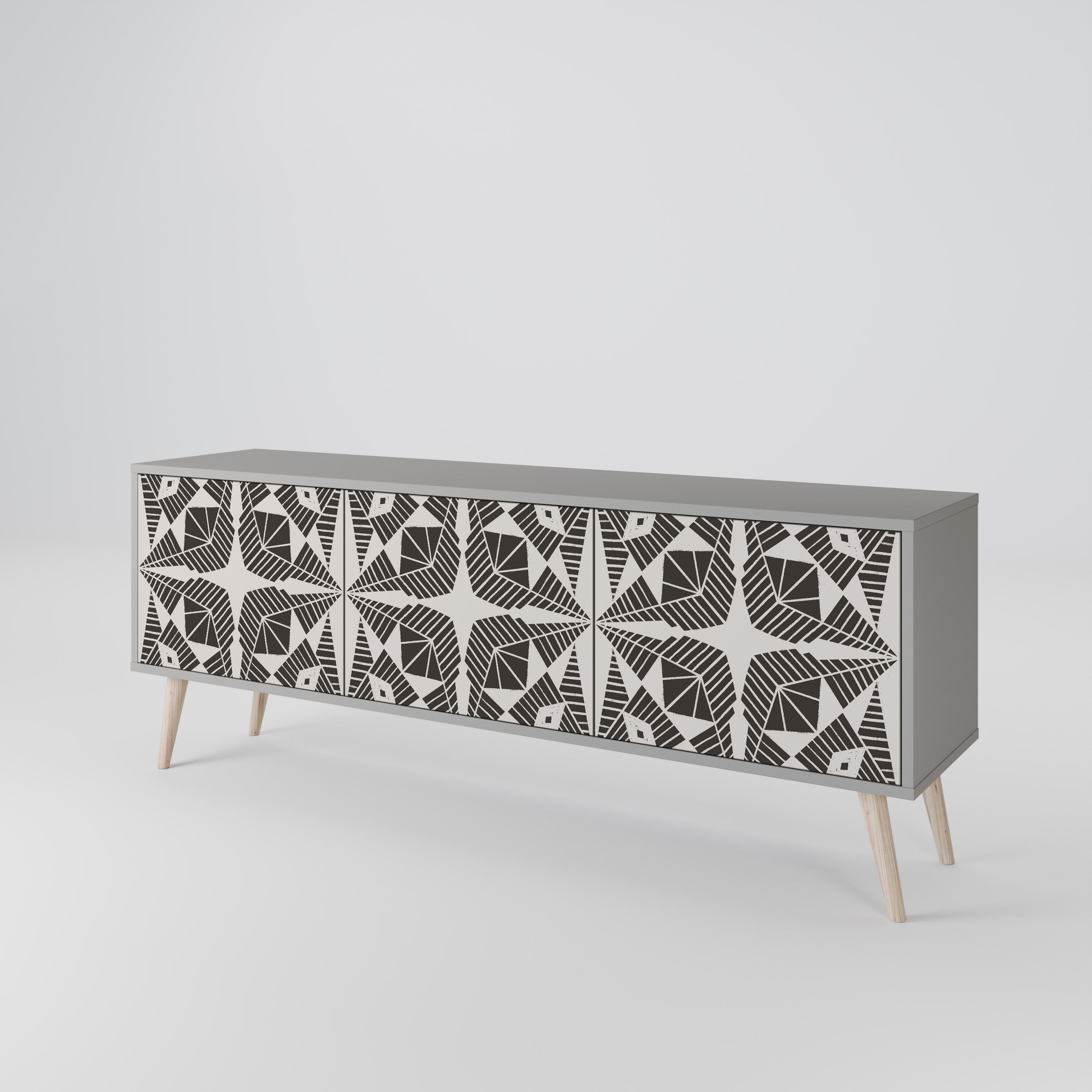 MONOCHROME NEXUS Szafka RTV 3-drzwiowa korpus Szary