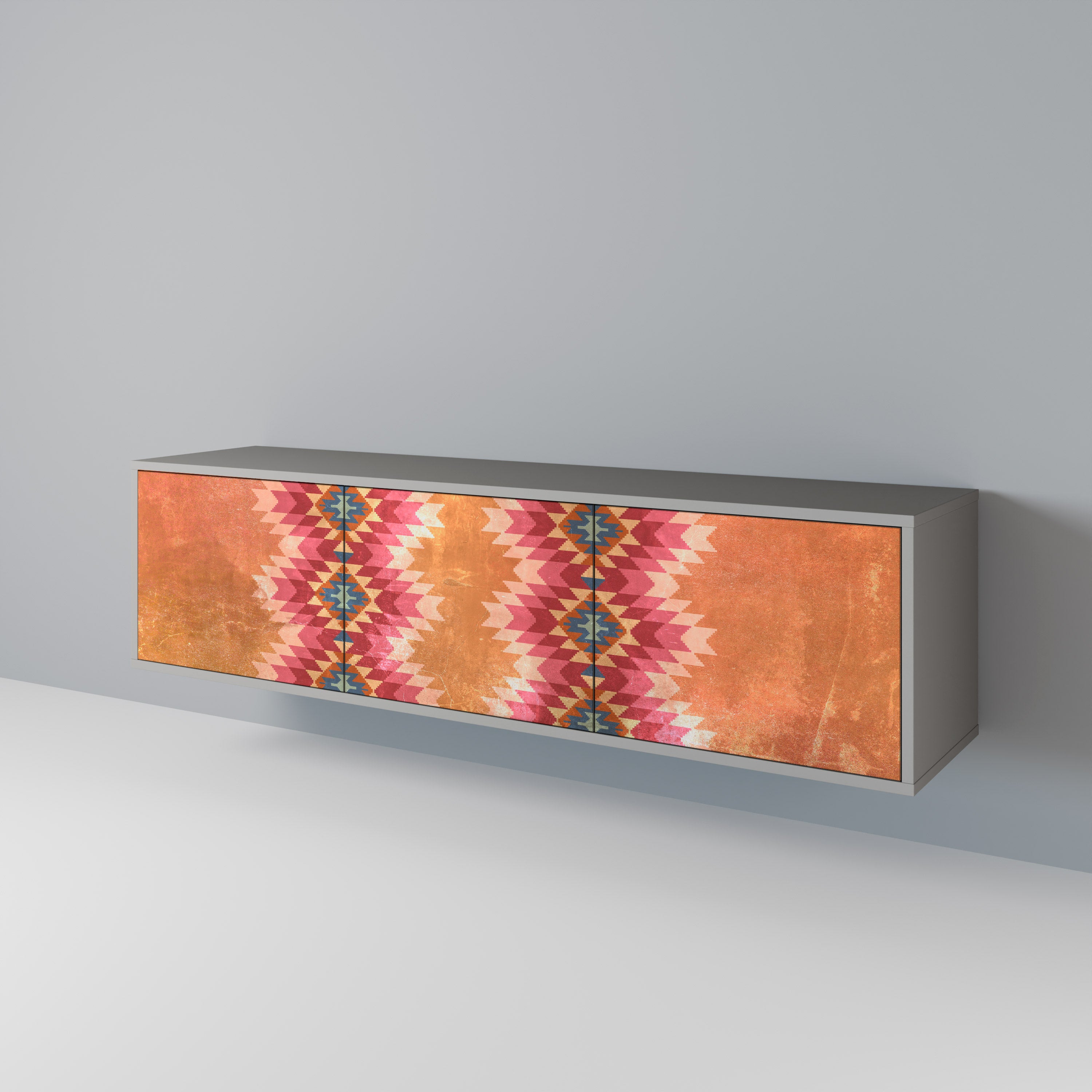 INDIAN FOLK Szafka RTV 3-drzwiowa korpus Szary