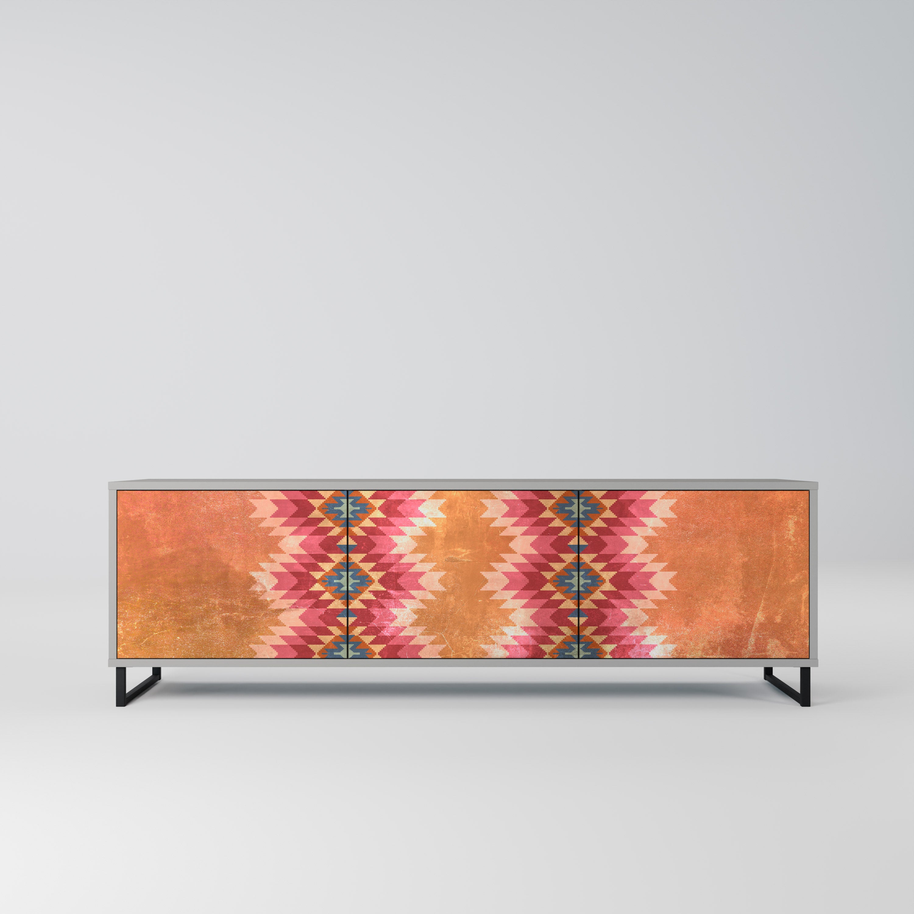 INDIAN FOLK Szafka RTV 3-drzwiowa korpus Szary