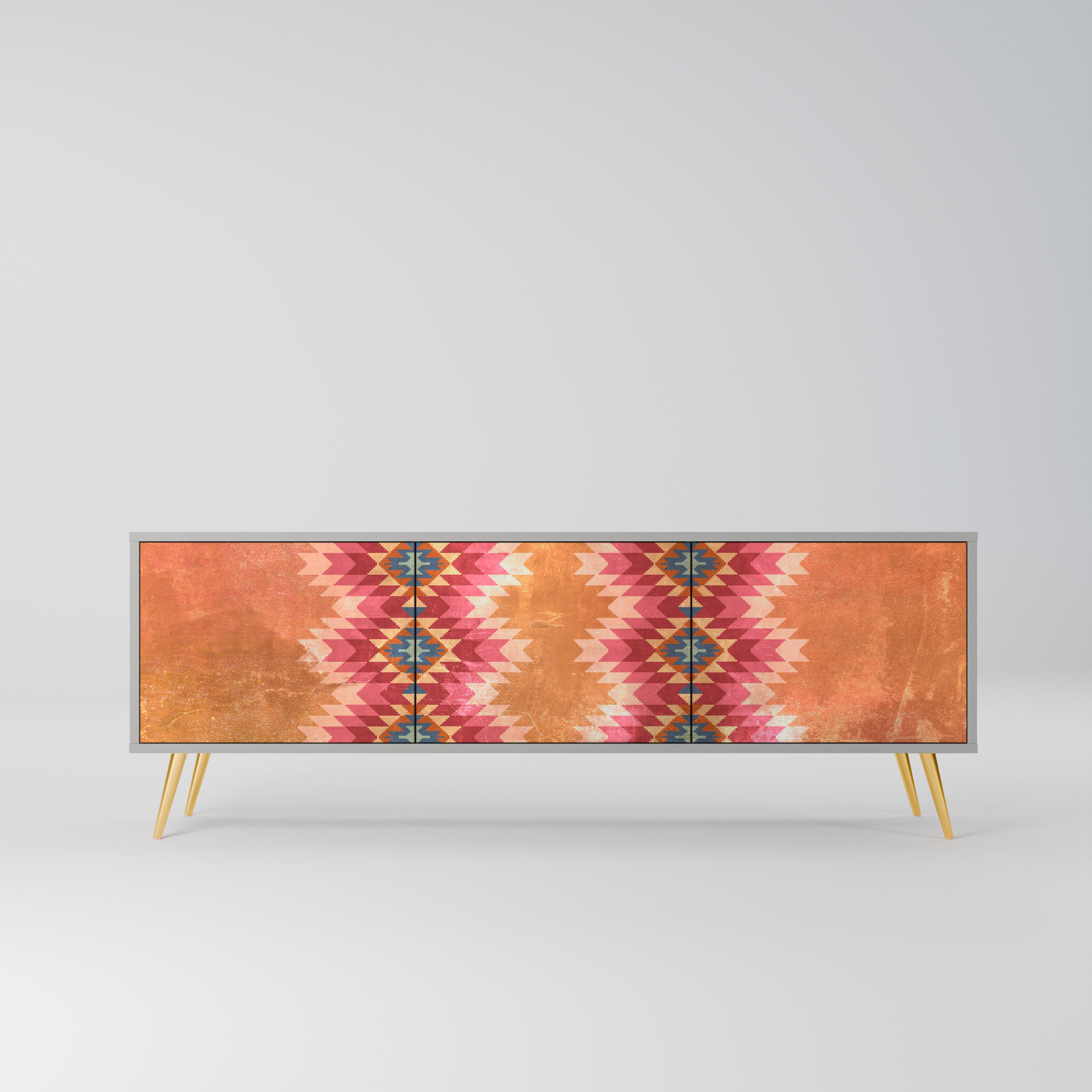 INDIAN FOLK Szafka RTV 3-drzwiowa korpus Szary