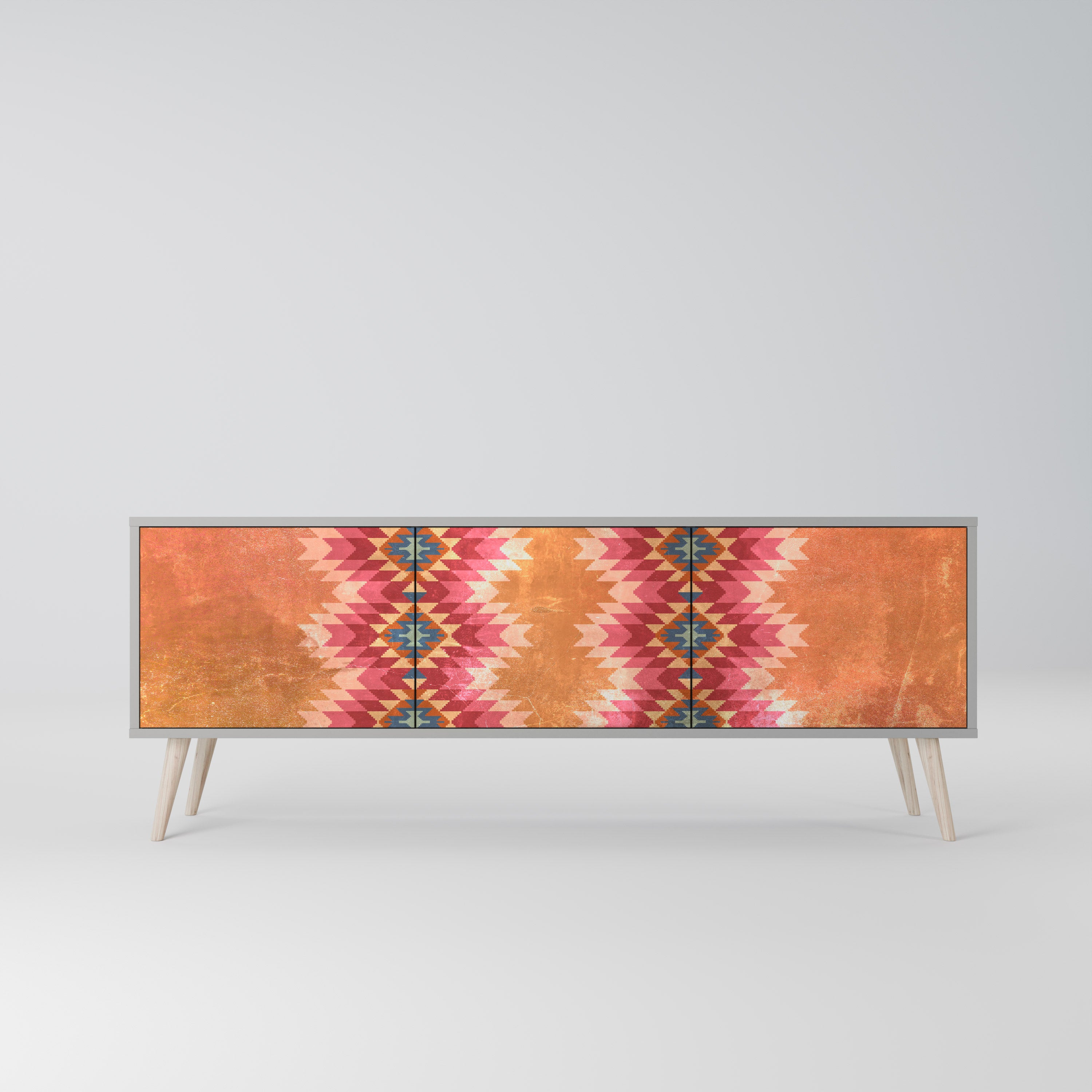 INDIAN FOLK Szafka RTV 3-drzwiowa korpus Szary