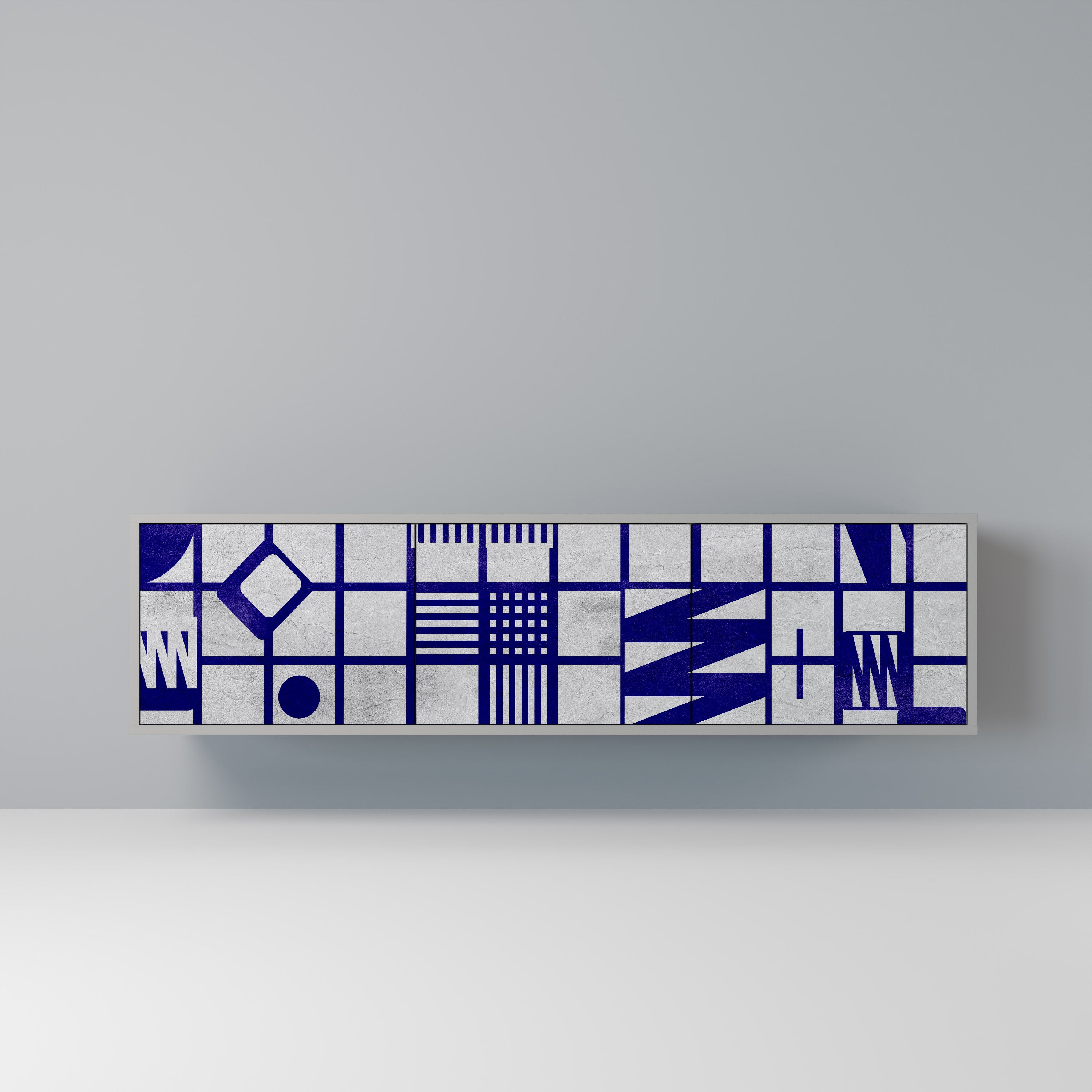 THE RIGHT PLACES Szafka RTV 3-drzwiowa korpus Szary