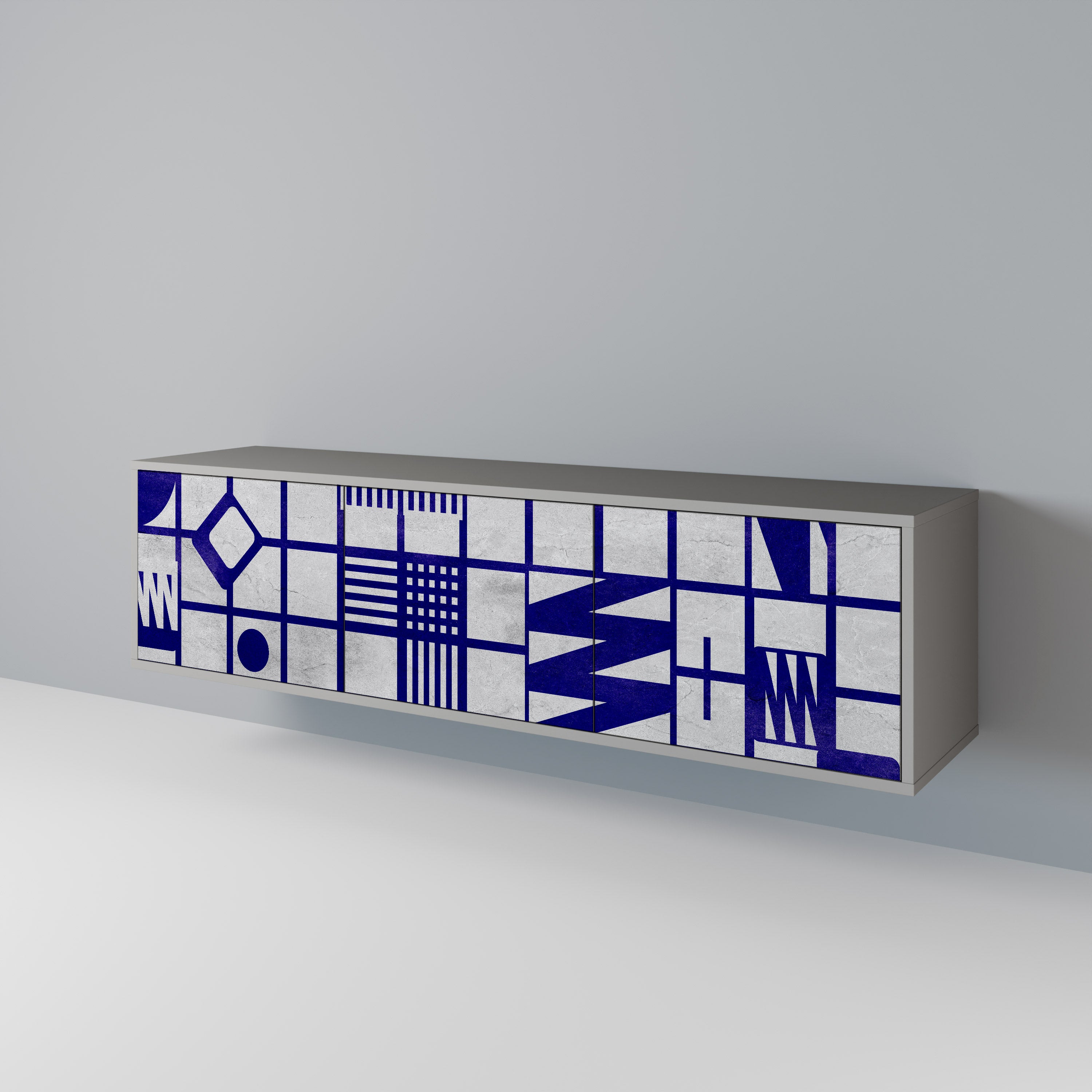 THE RIGHT PLACES Szafka RTV 3-drzwiowa korpus Szary