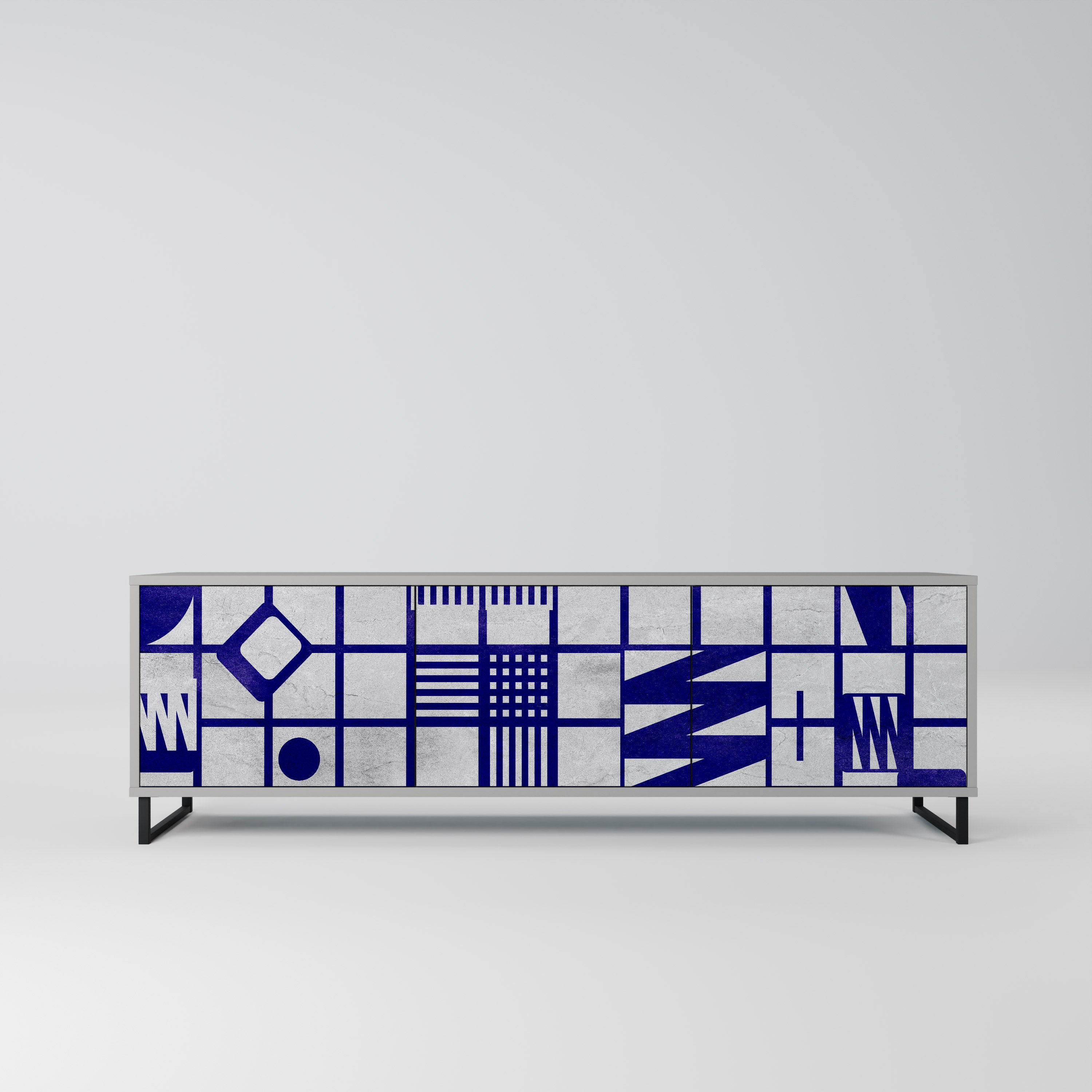 THE RIGHT PLACES Szafka RTV 3-drzwiowa korpus Szary