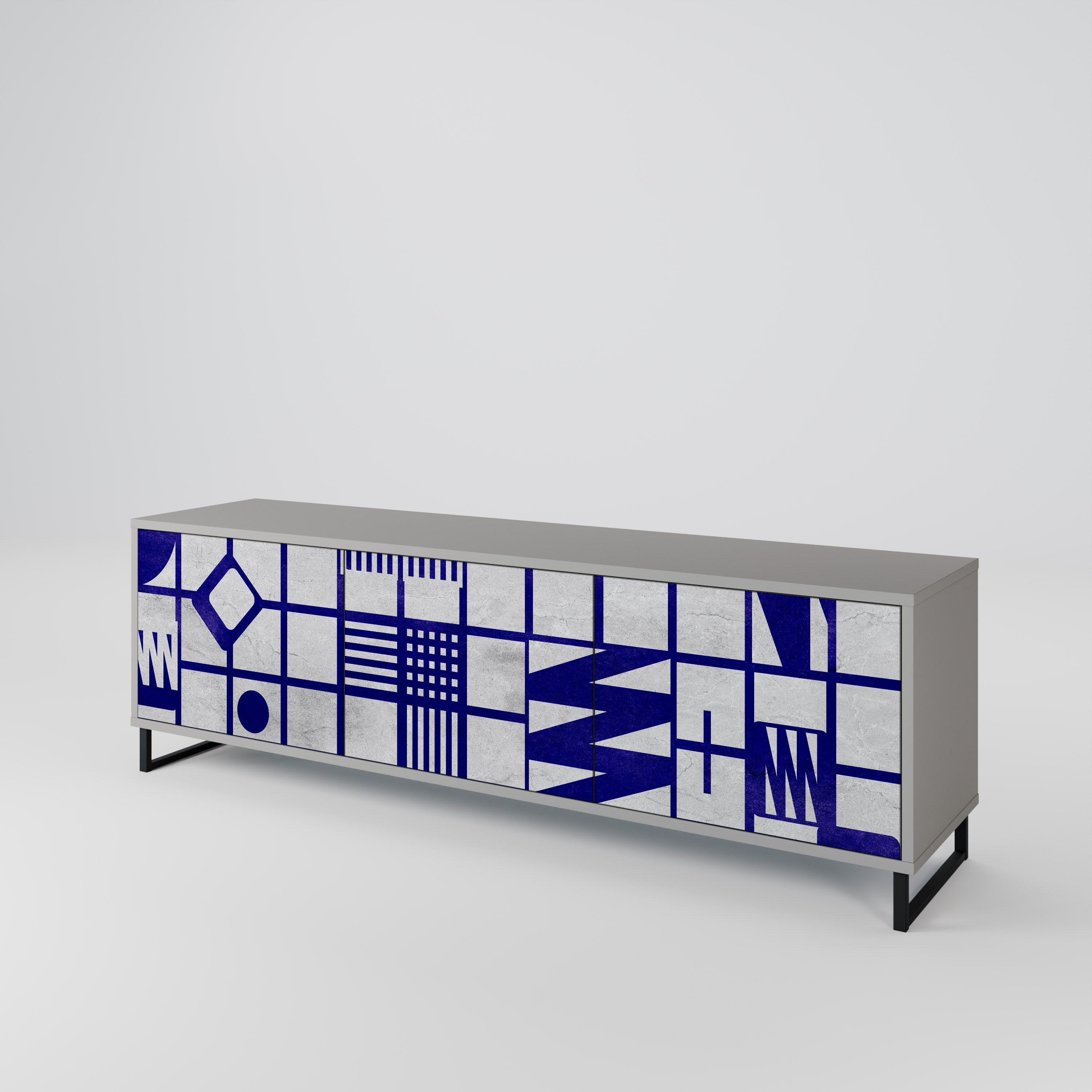 THE RIGHT PLACES Szafka RTV 3-drzwiowa korpus Szary