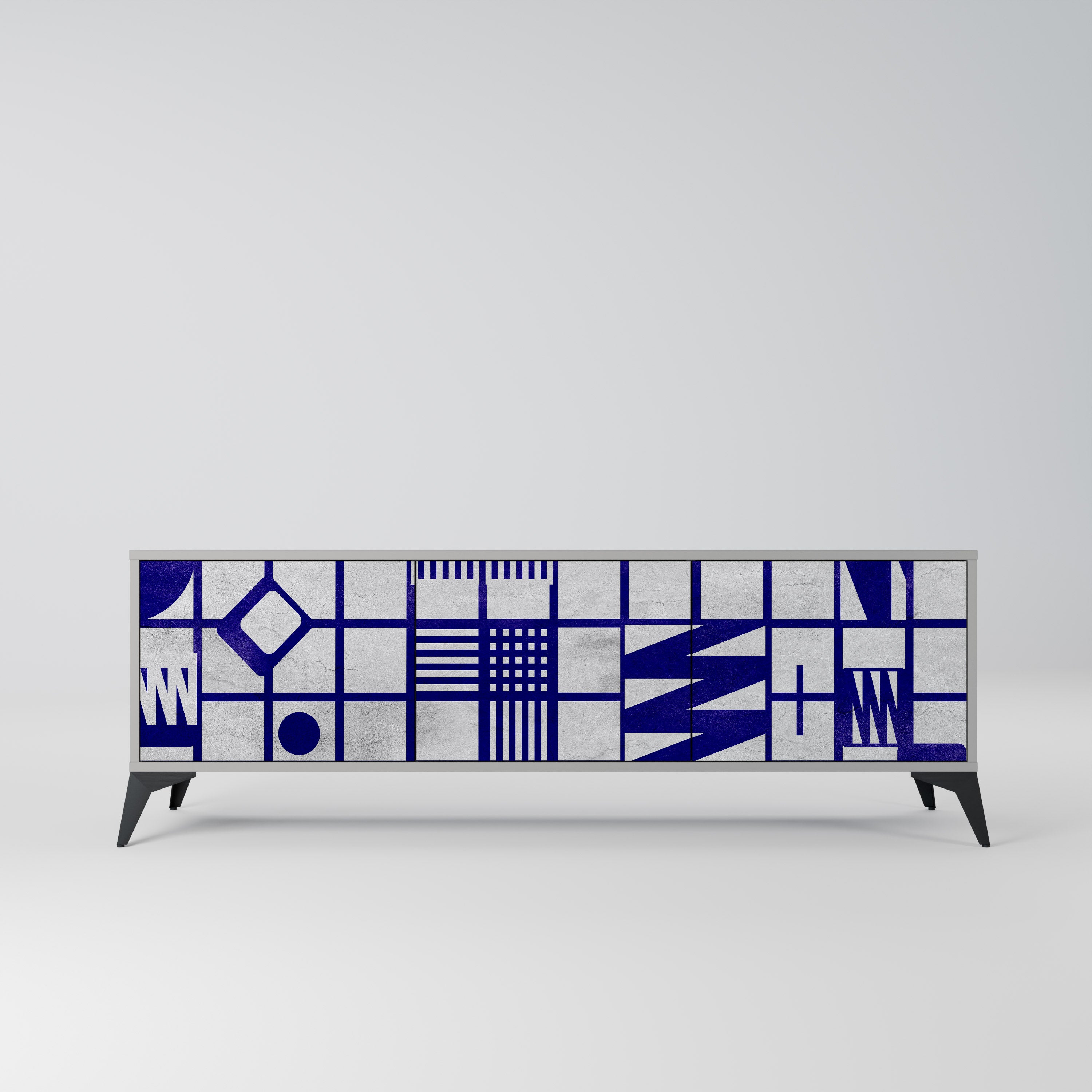 THE RIGHT PLACES Szafka RTV 3-drzwiowa korpus Szary