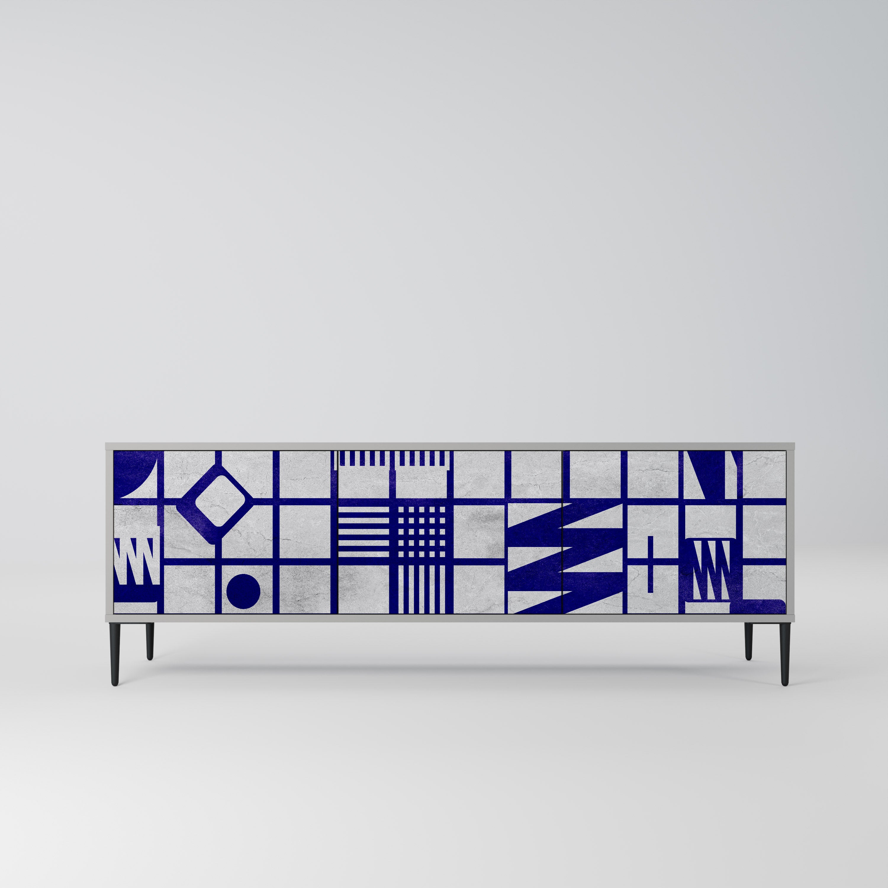 THE RIGHT PLACES Szafka RTV 3-drzwiowa korpus Szary