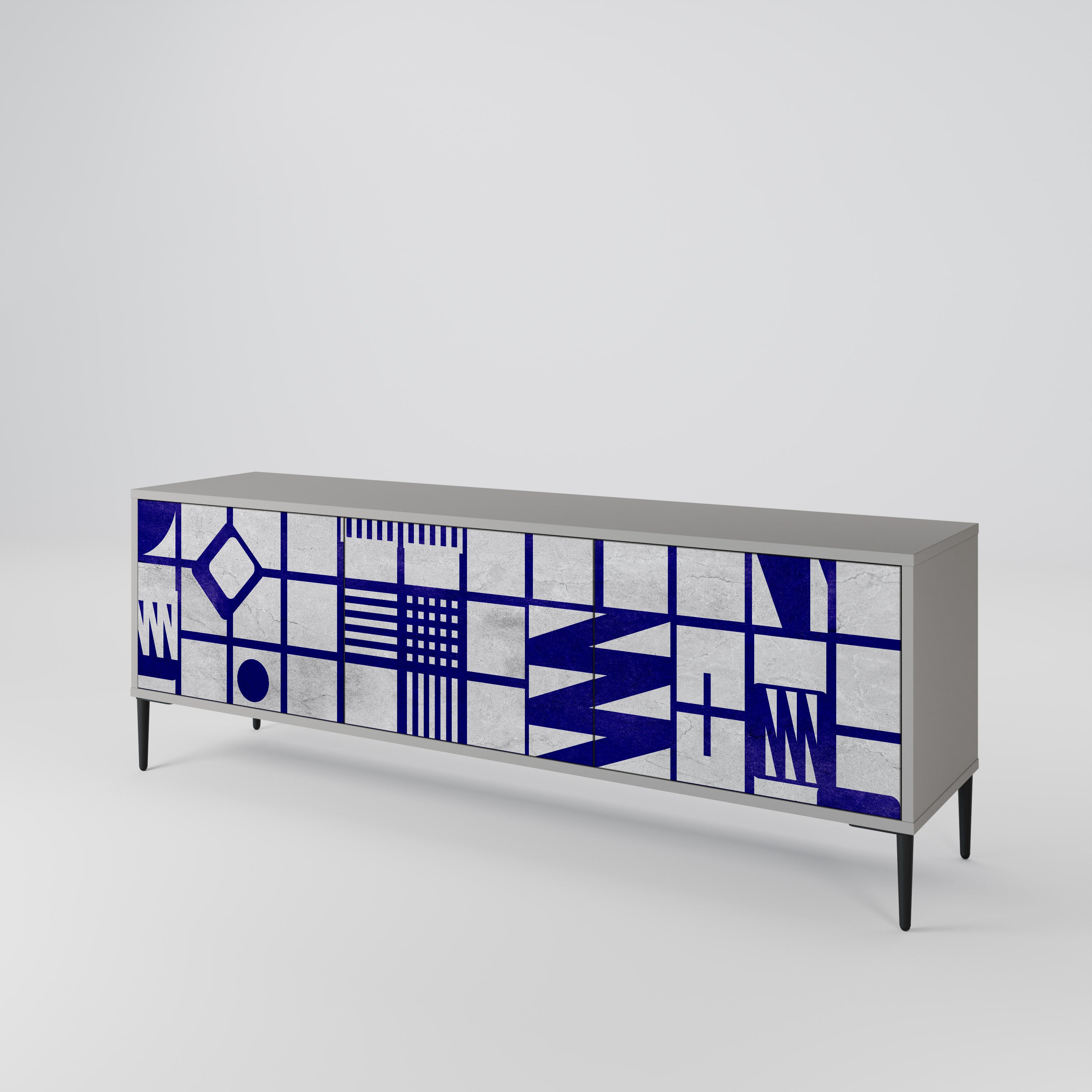 THE RIGHT PLACES Szafka RTV 3-drzwiowa korpus Szary