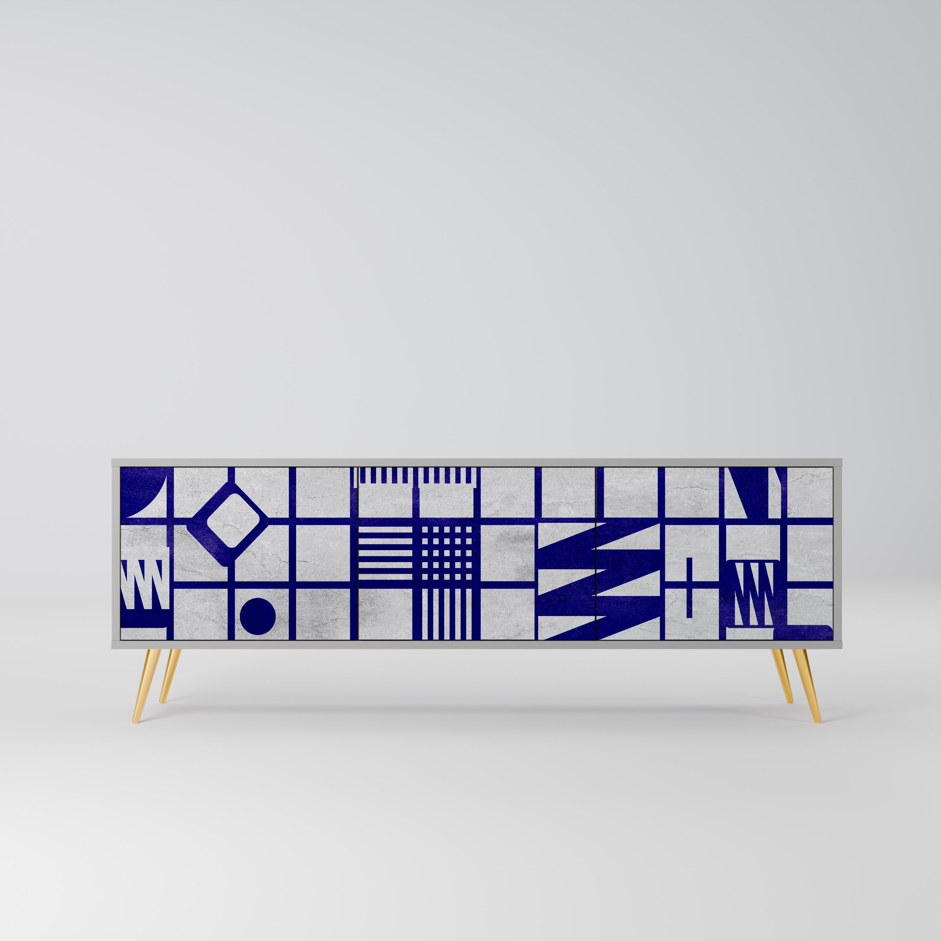 THE RIGHT PLACES Szafka RTV 3-drzwiowa korpus Szary