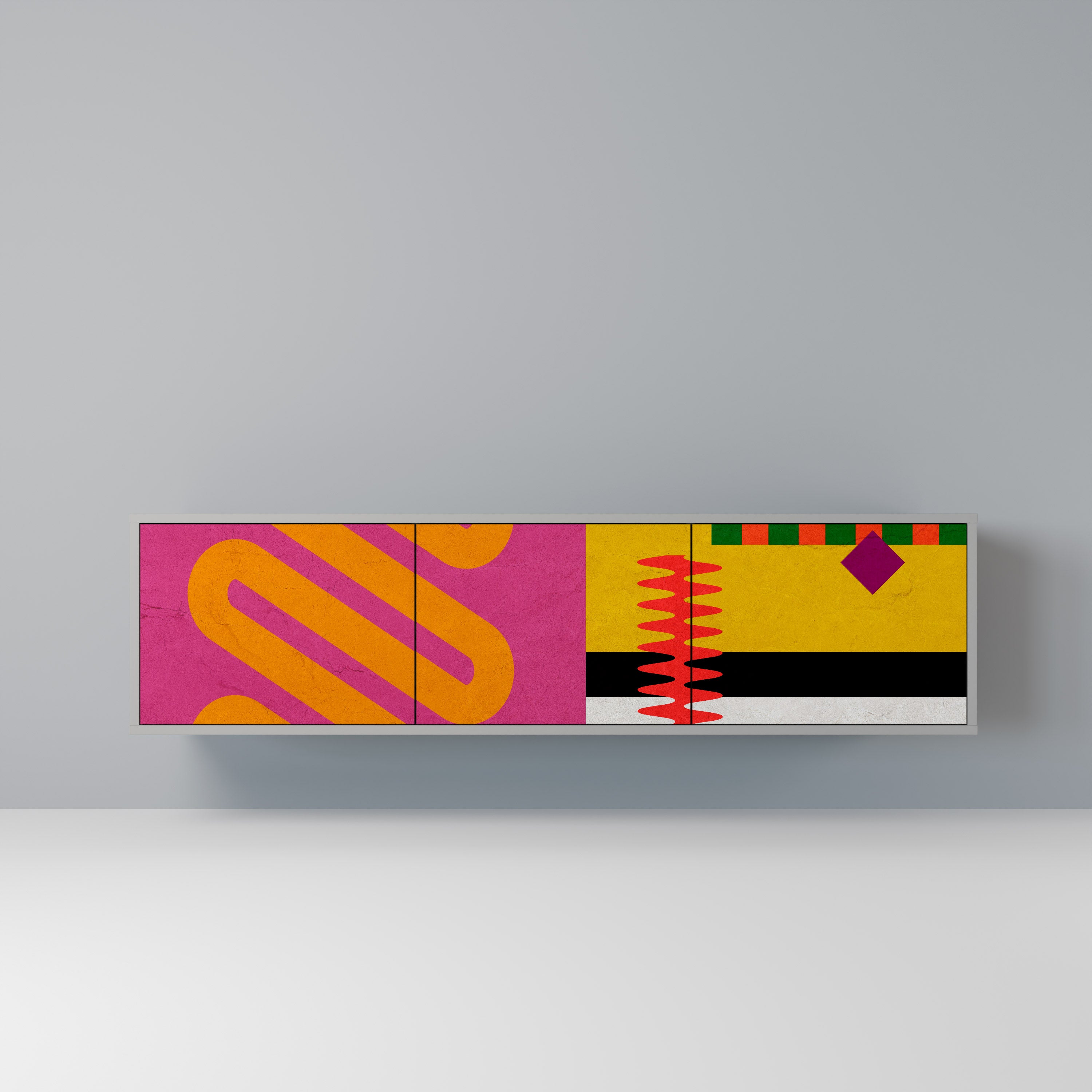 VIVID ART Szafka RTV 3-drzwiowa korpus Szary