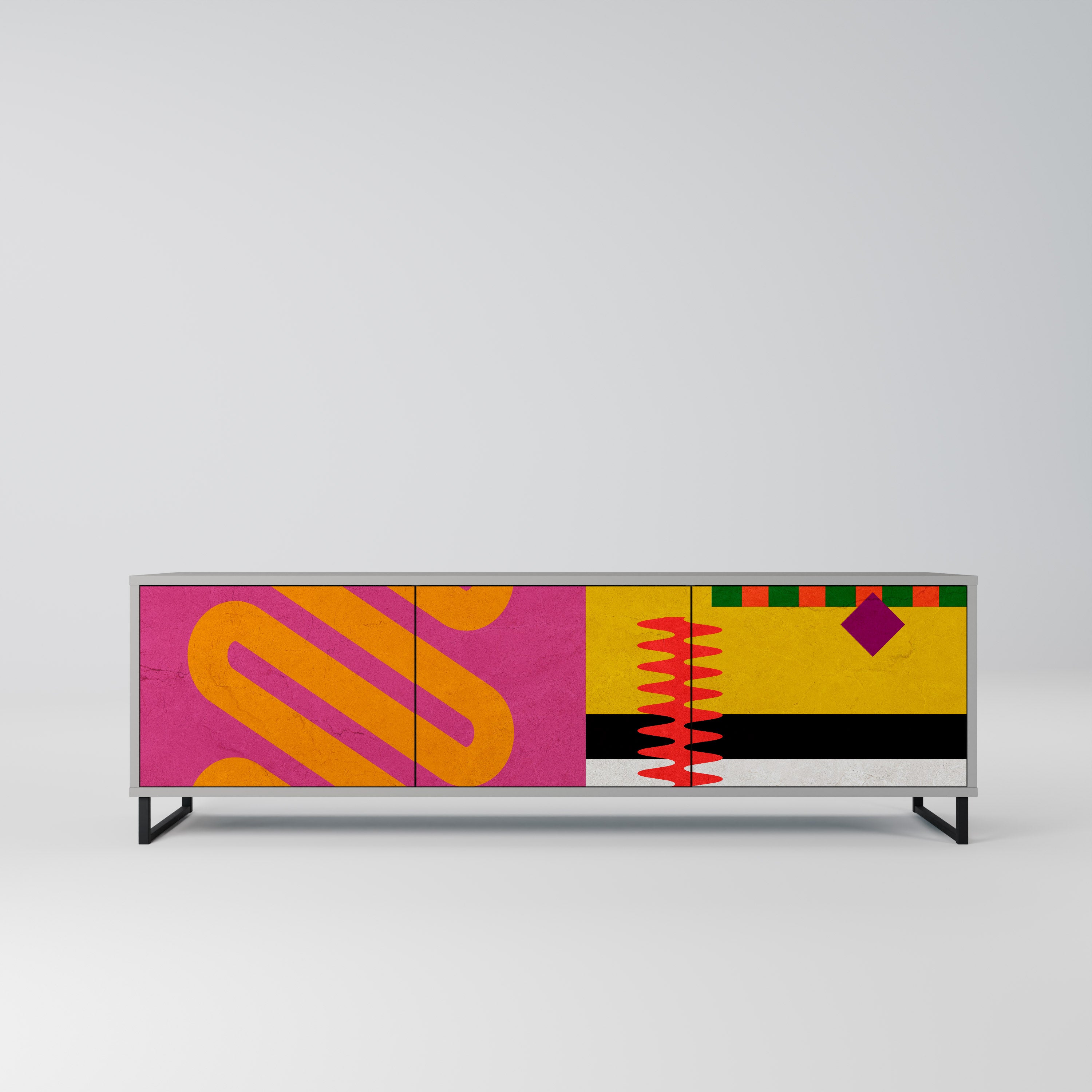 VIVID ART Szafka RTV 3-drzwiowa korpus Szary
