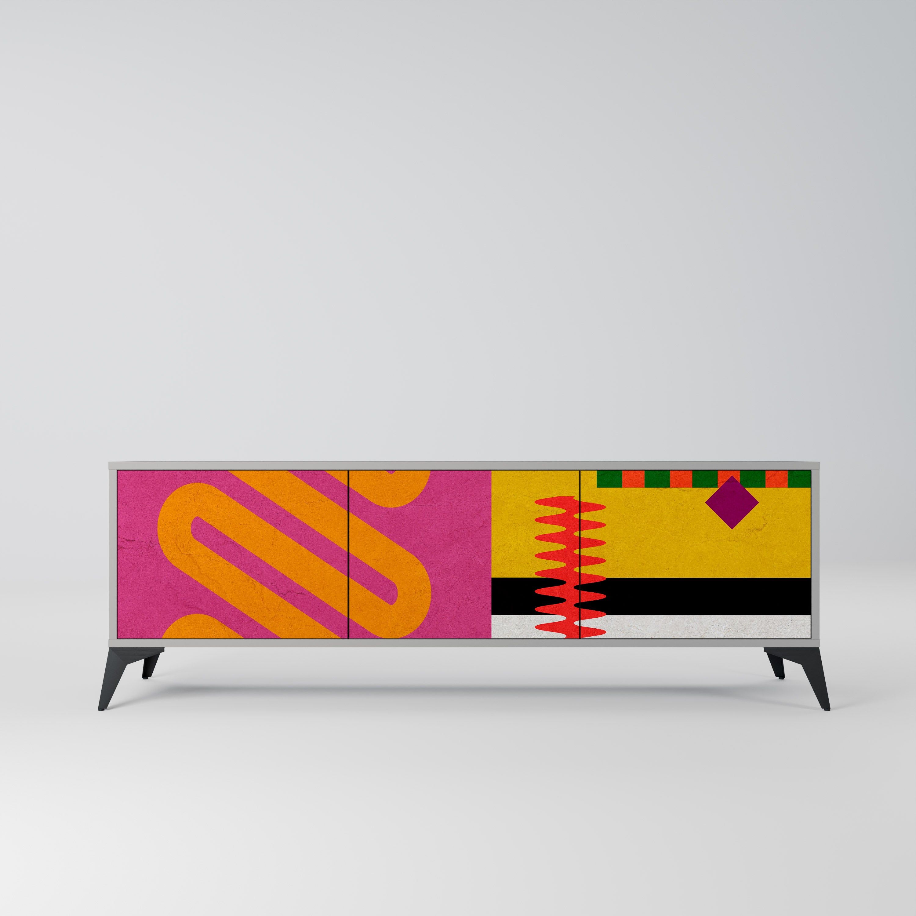 VIVID ART Szafka RTV 3-drzwiowa korpus Szary