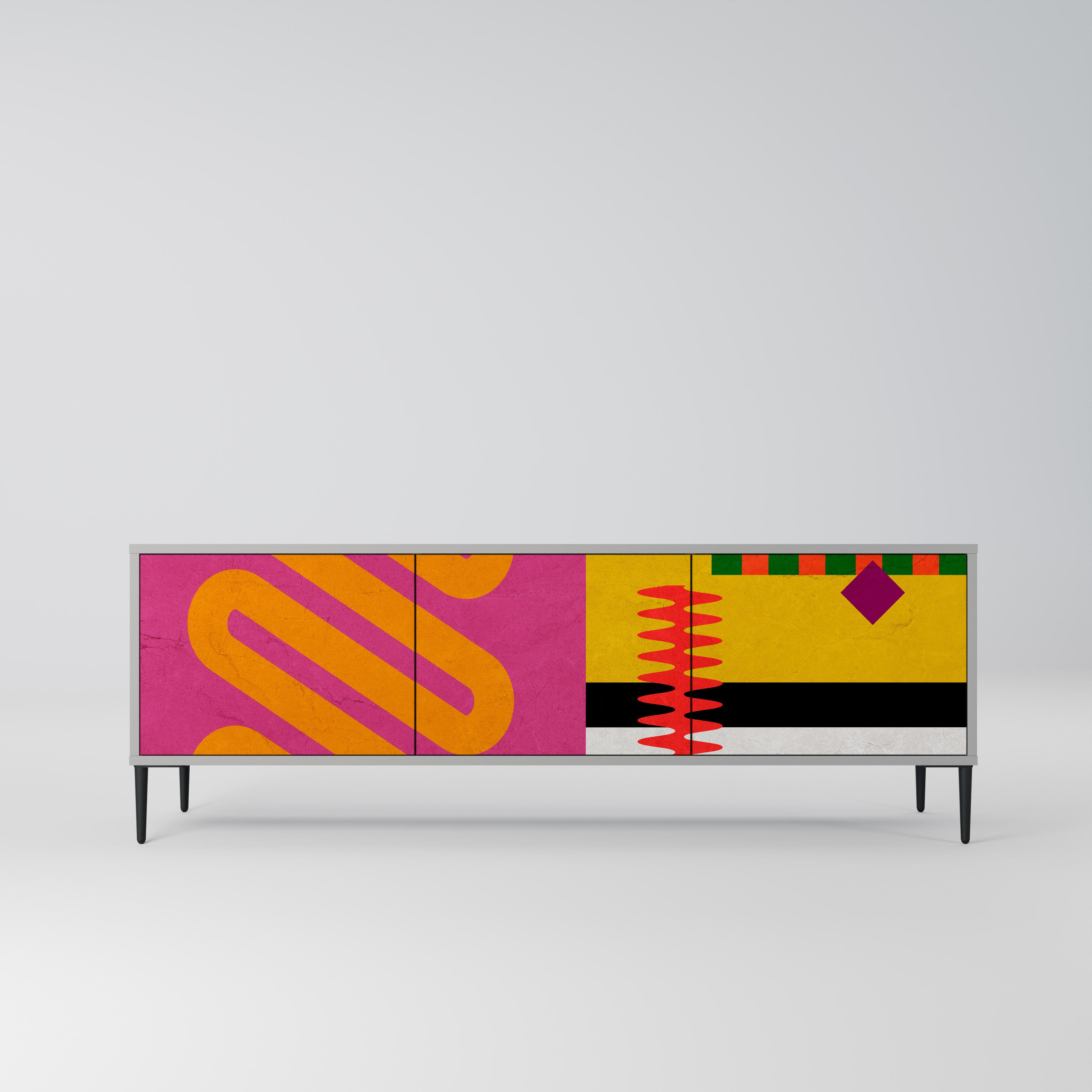 VIVID ART Szafka RTV 3-drzwiowa korpus Szary
