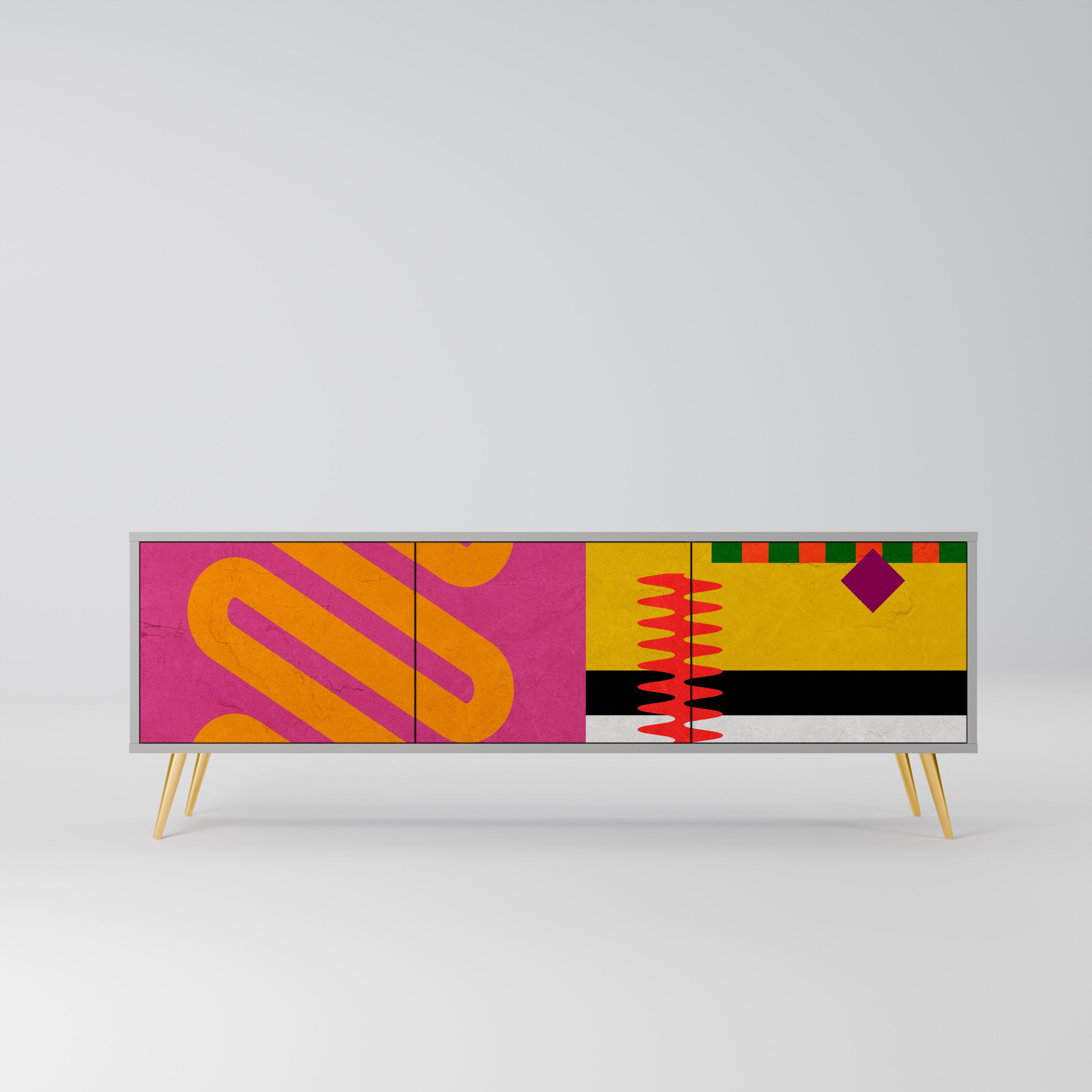 VIVID ART Szafka RTV 3-drzwiowa korpus Szary