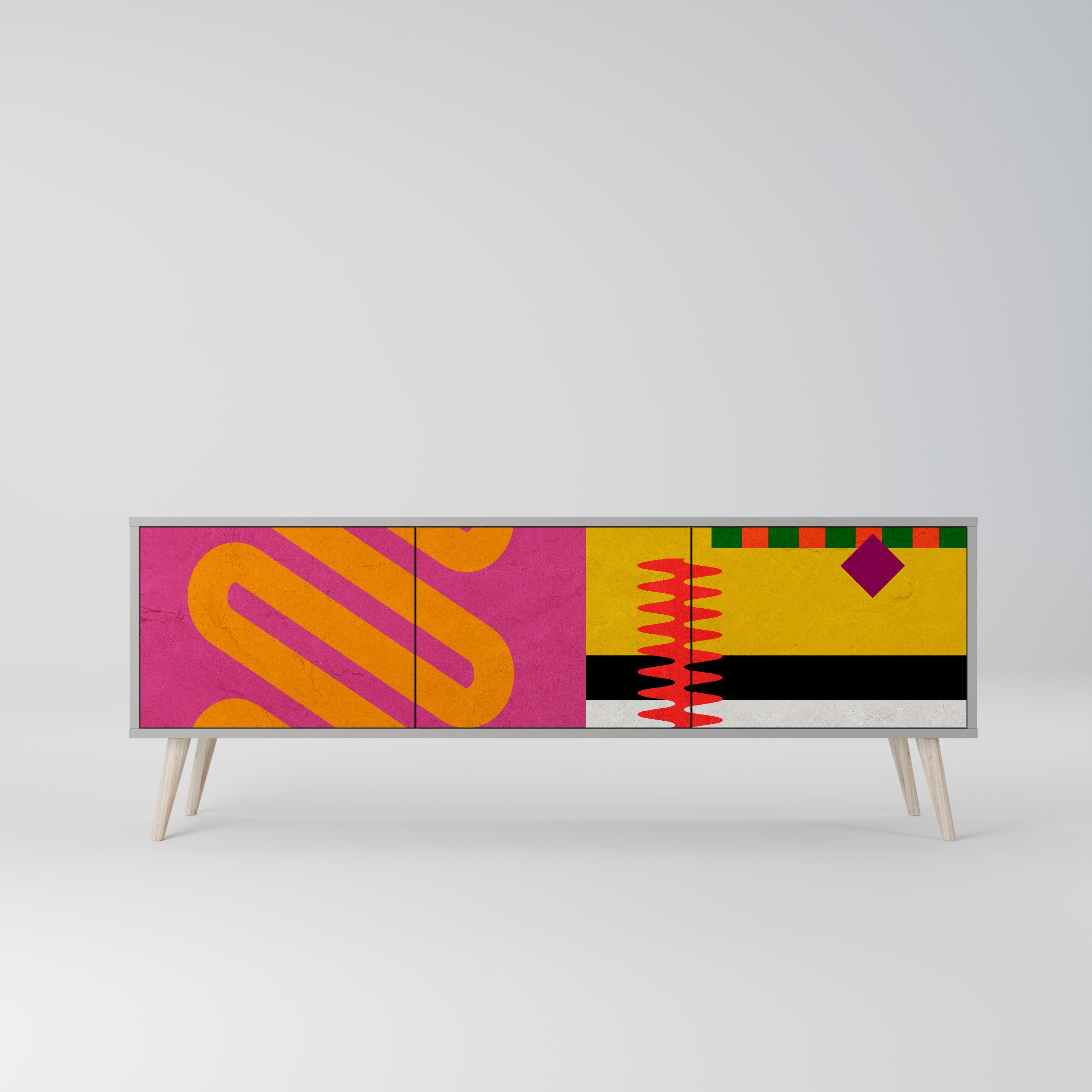 VIVID ART Szafka RTV 3-drzwiowa korpus Szary